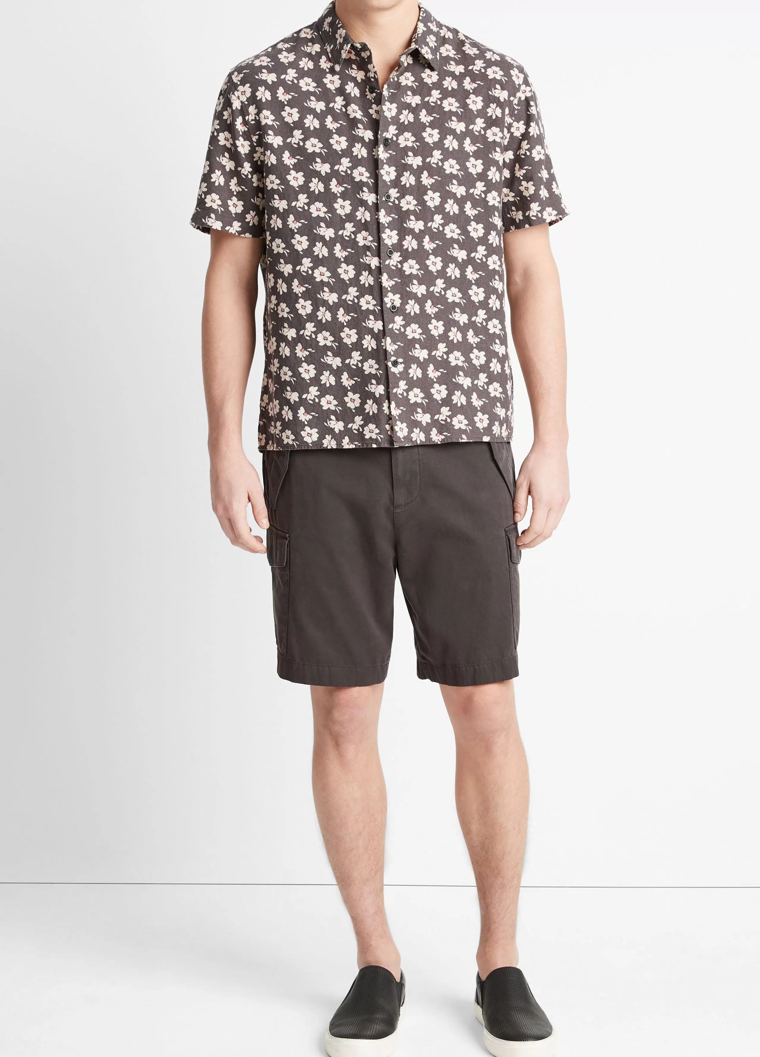 Vince Abstract Daisies Short-Sleeve Shirt