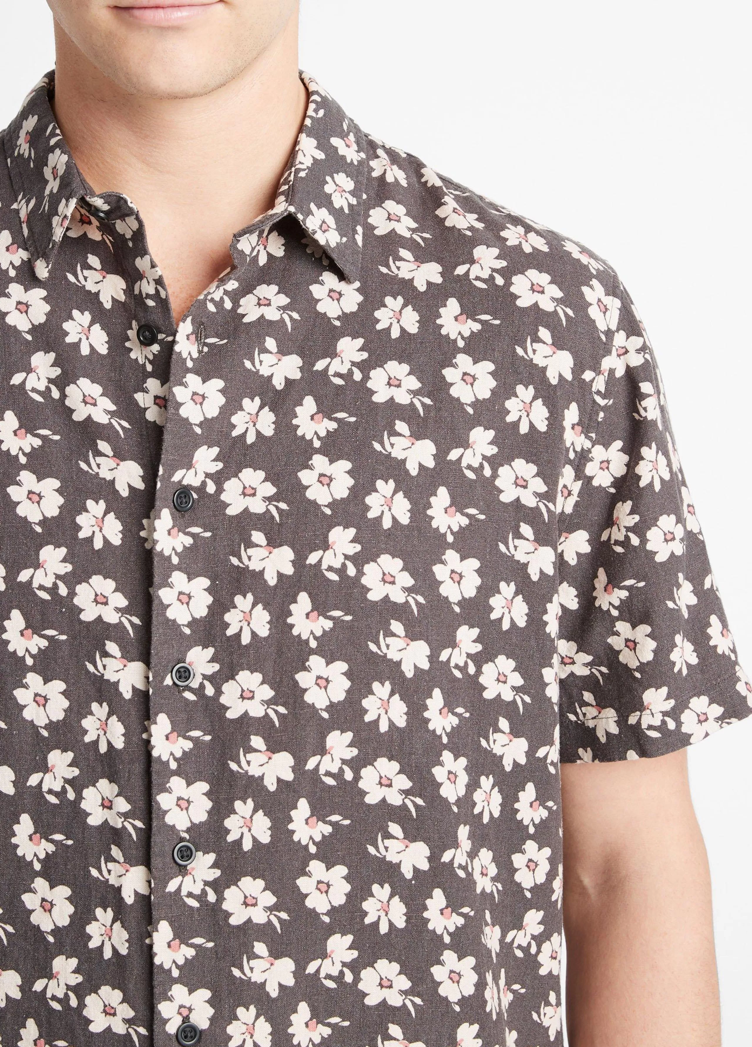 Vince Abstract Daisies Short-Sleeve Shirt