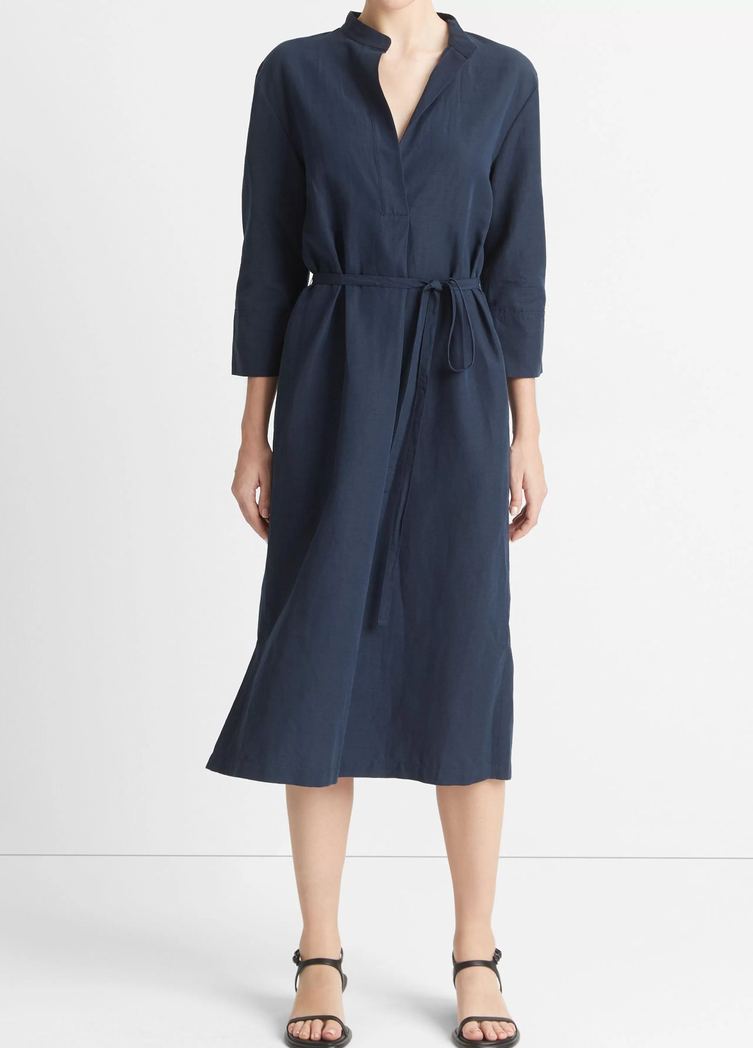 Women Vince Band-Collar Pullover Dress