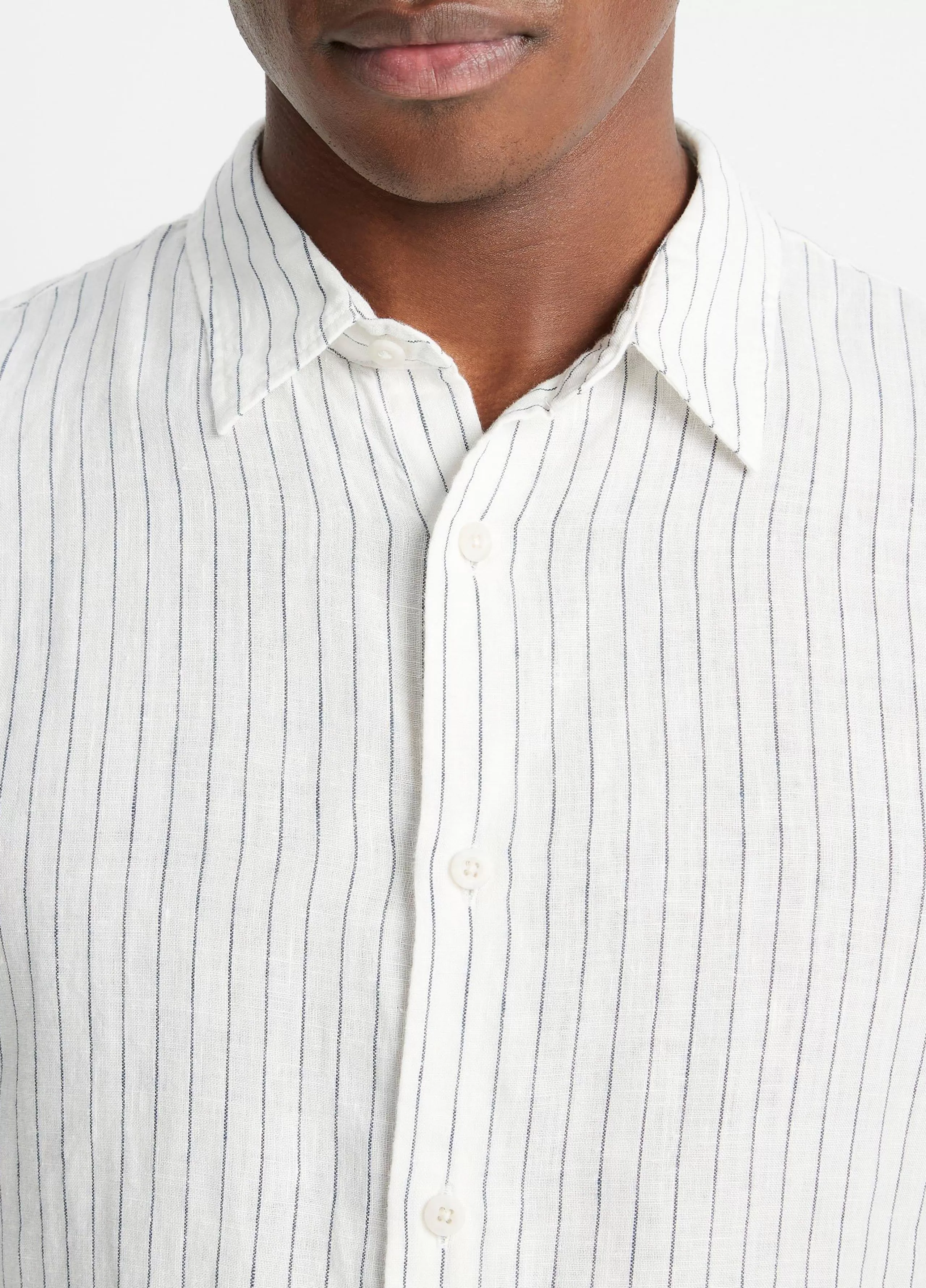 Vince Bayside Stripe Linen Long-Sleeve Shirt