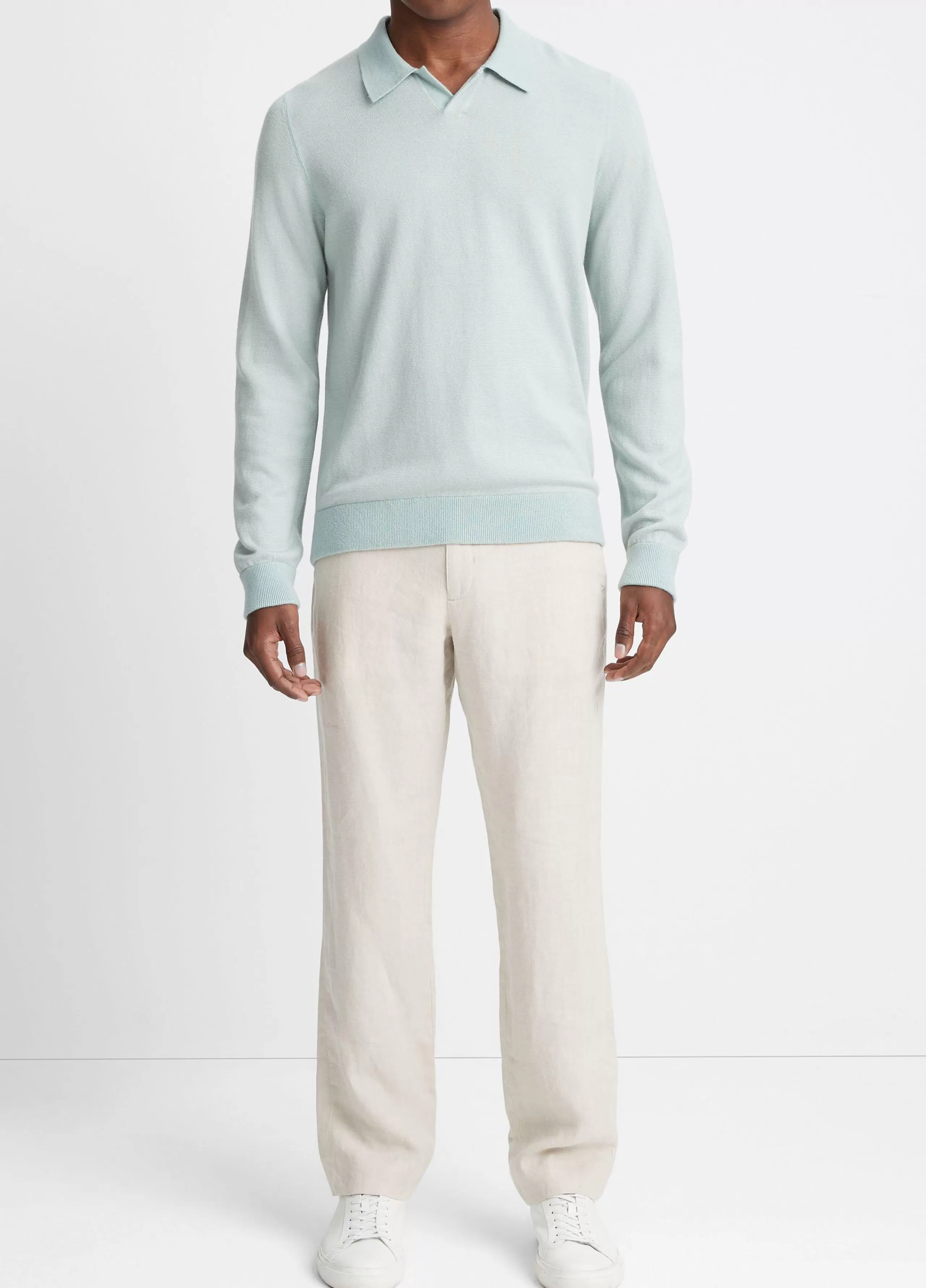 Vince Birdseye Johnny Collar Sweater