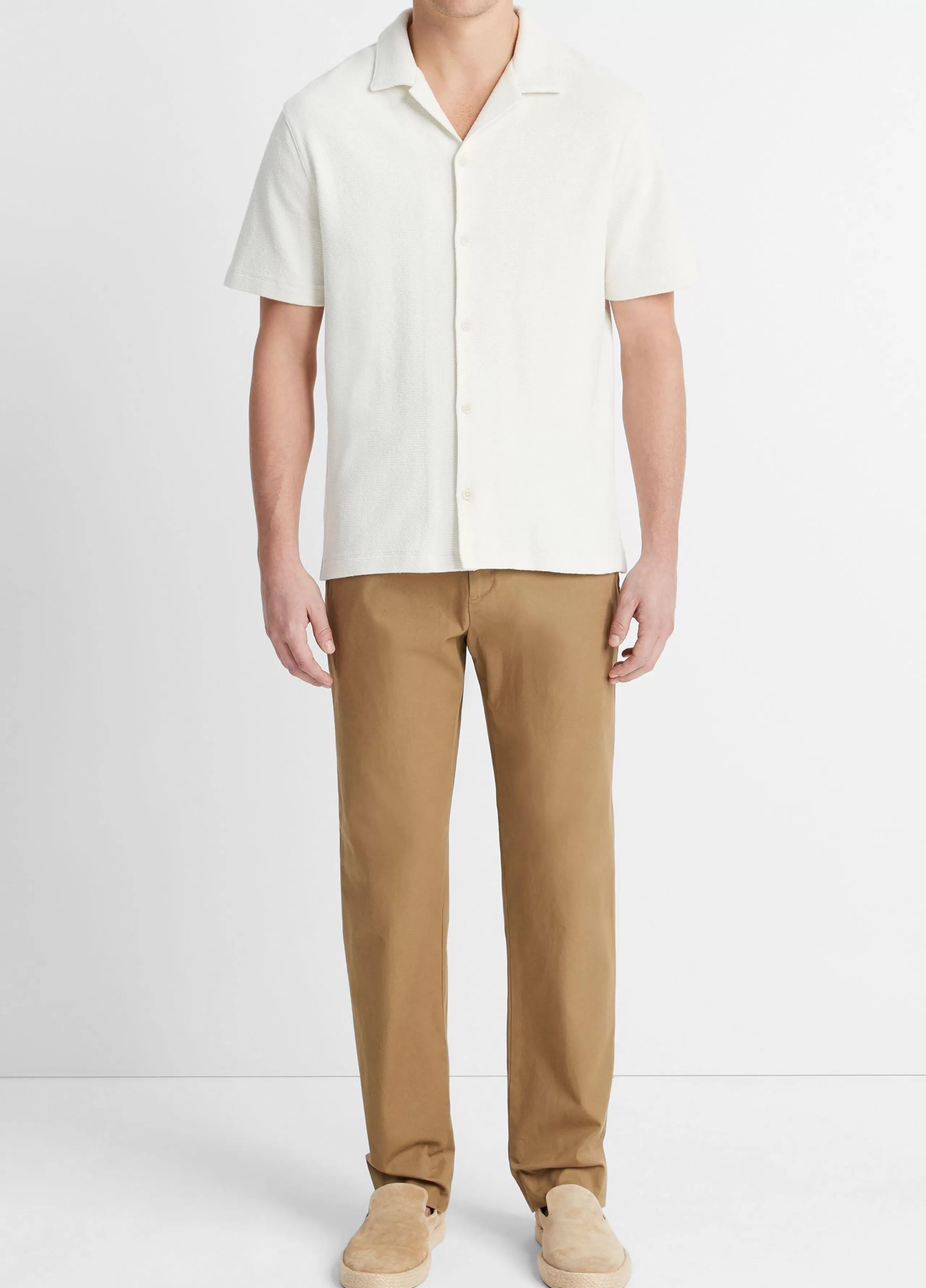 Vince Bouclé Short-Sleeve Button-Front Shirt