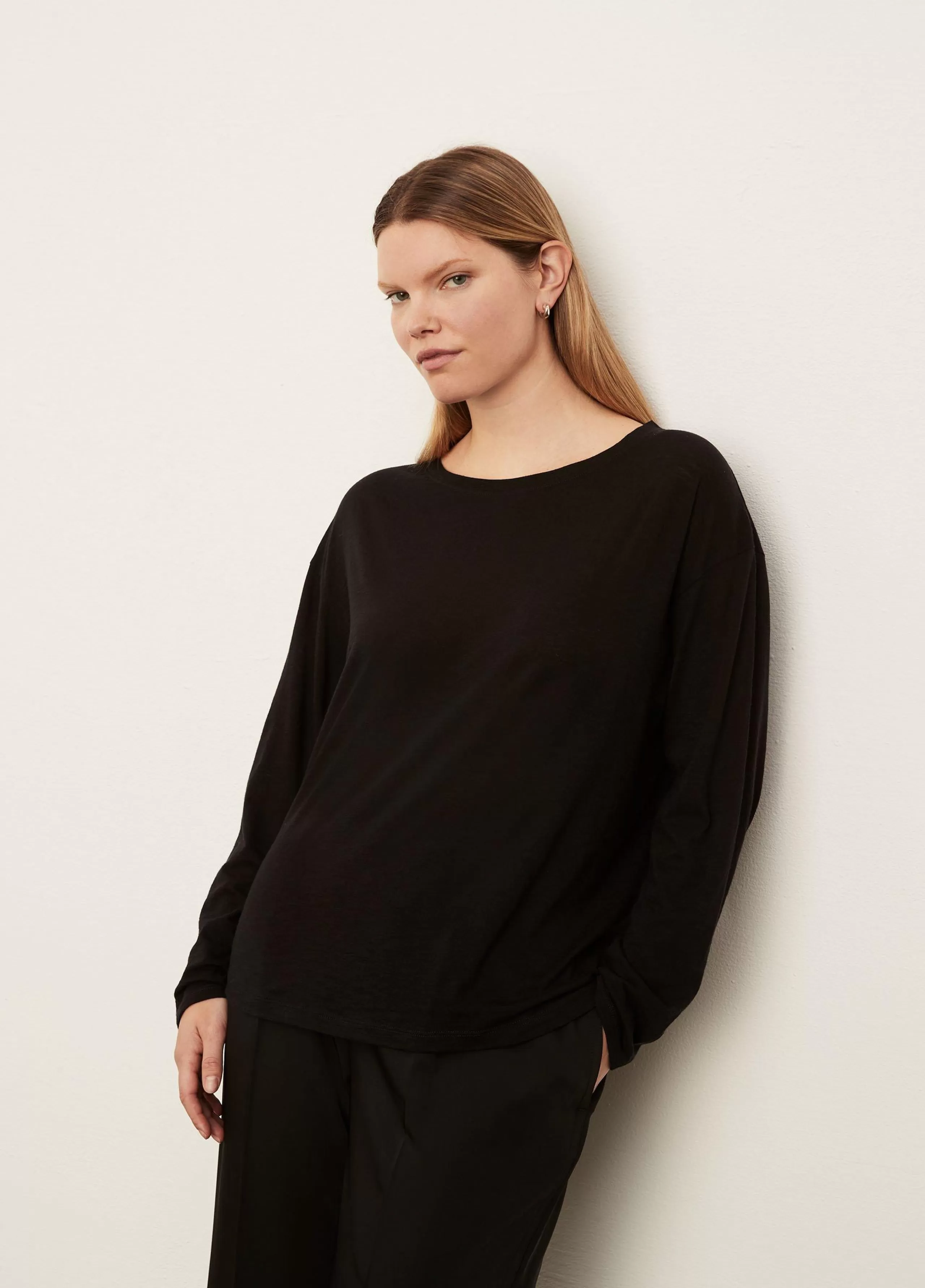 Women Vince Boxy Long Sleeve Crew Neck T-Shirt