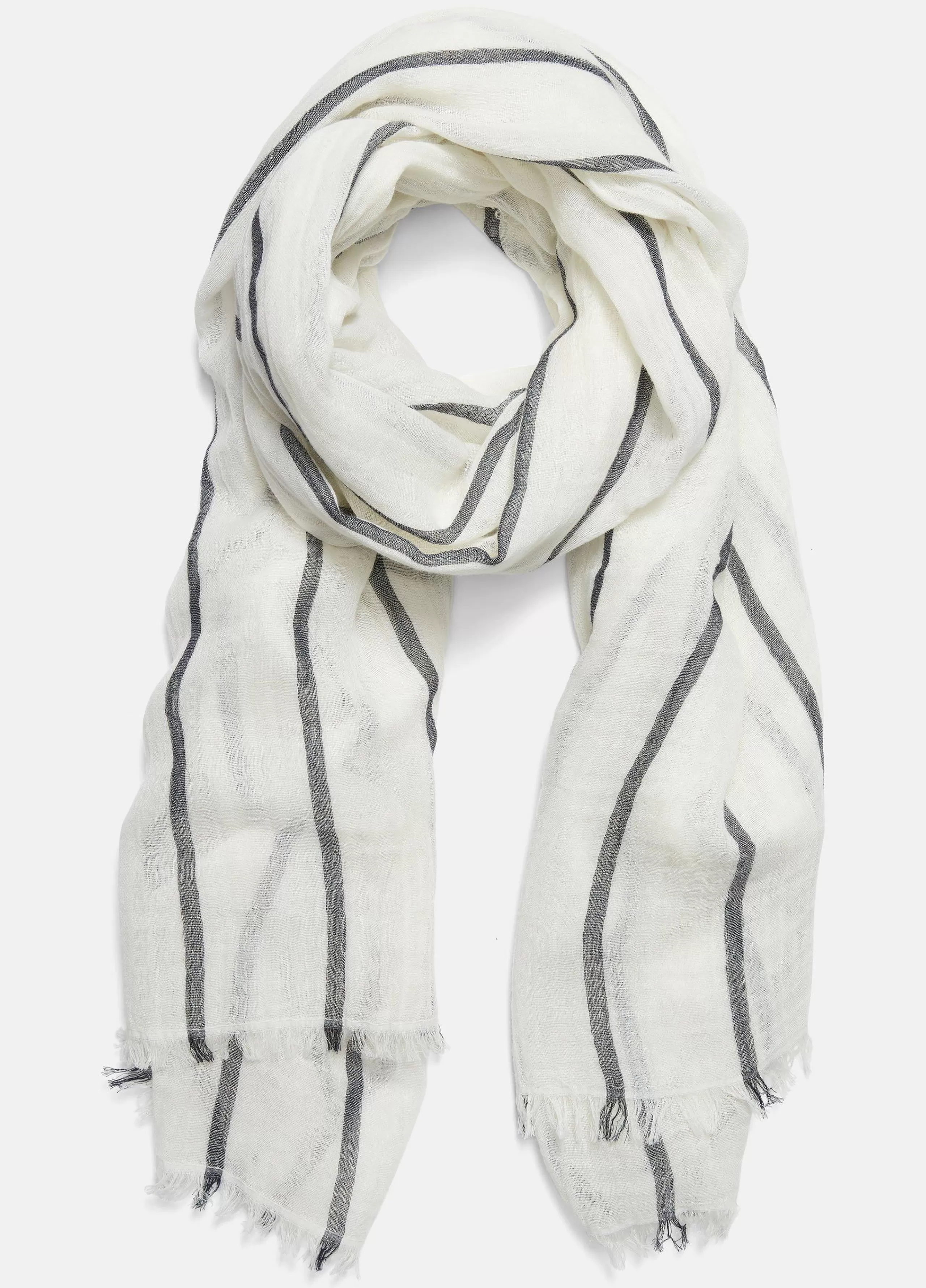 Women Vince Cotton Gauze Awning Stripe Scarf