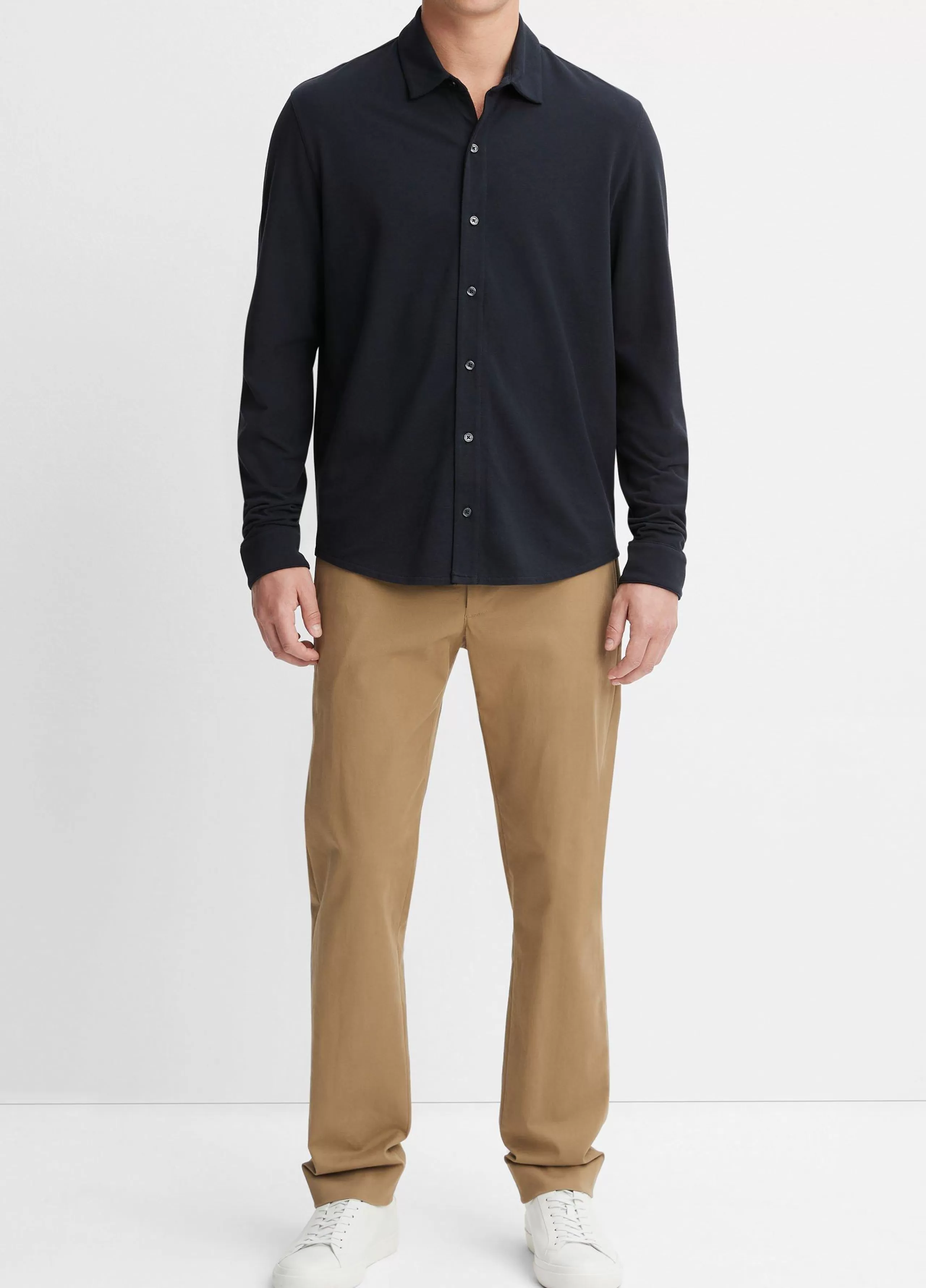 Vince Cotton Piqué Button-Front Shirt