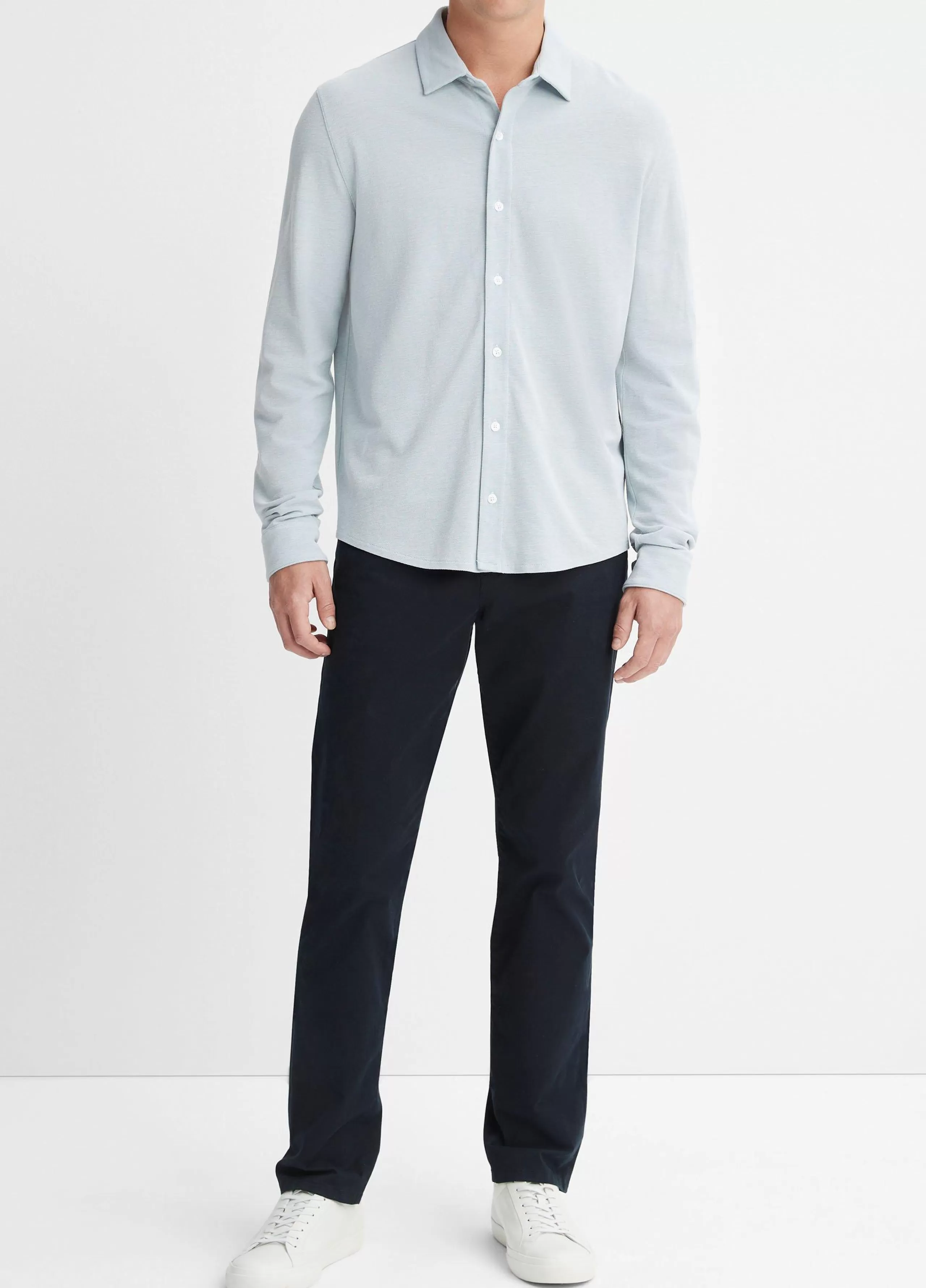 Vince Cotton Piqué Button-Front Shirt