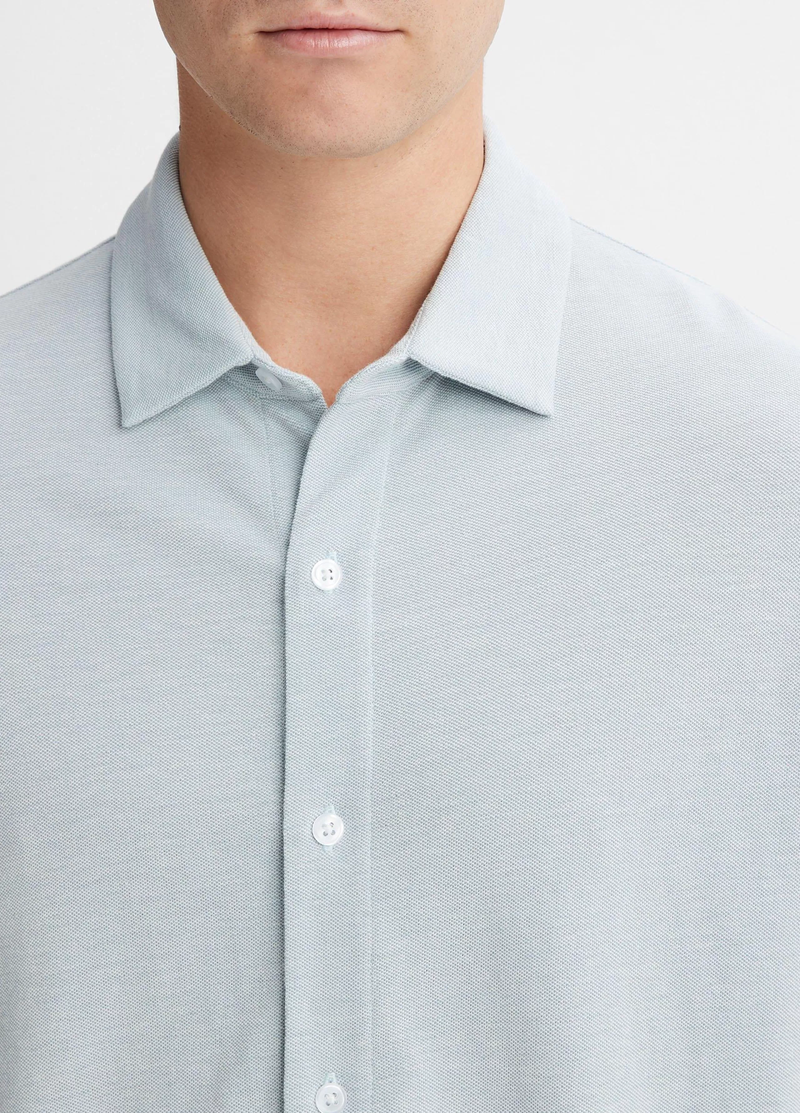 Vince Cotton Piqué Button-Front Shirt