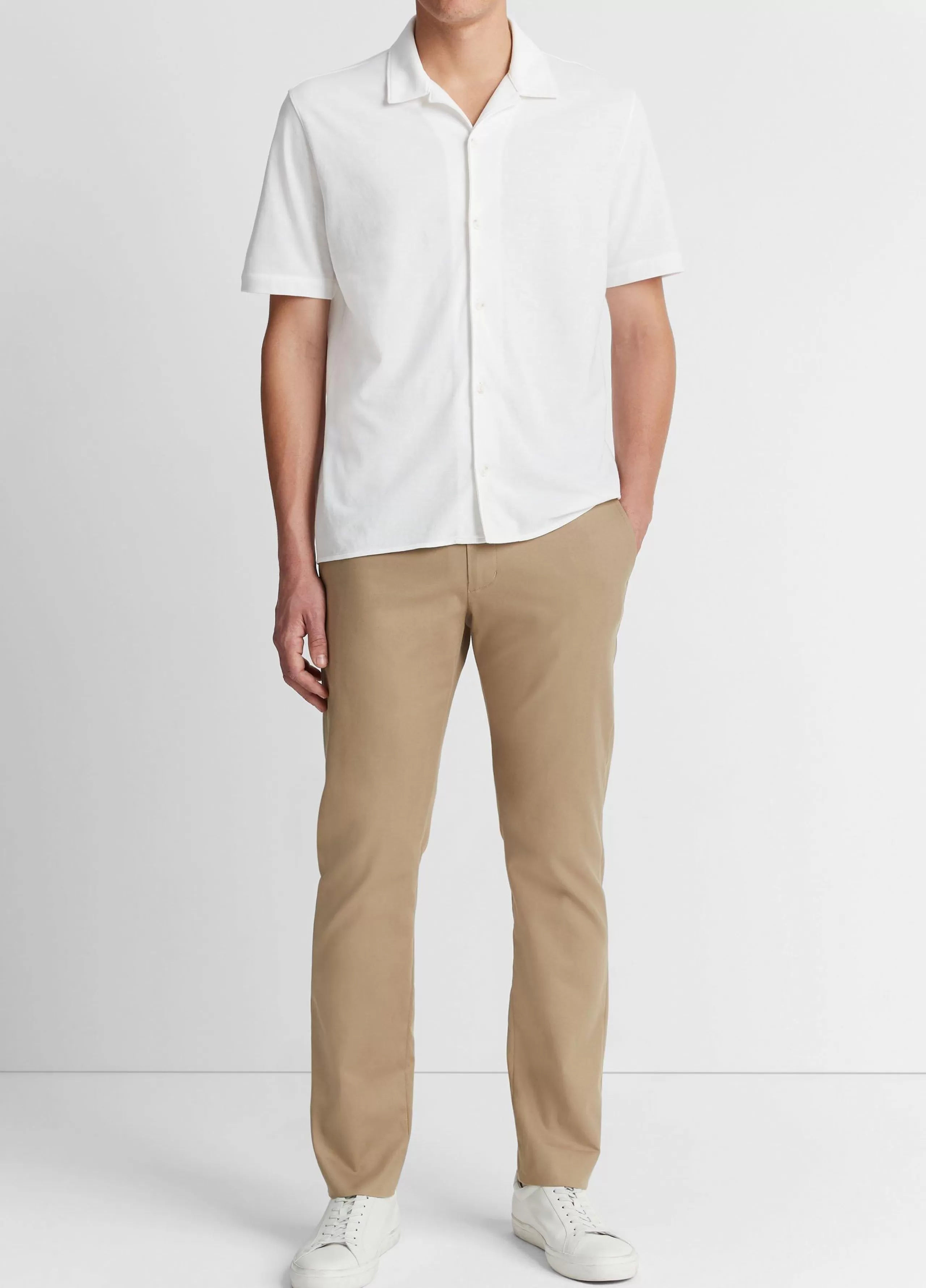 Vince Cotton Piqué Cabana Short-Sleeve Button-Front Shirt