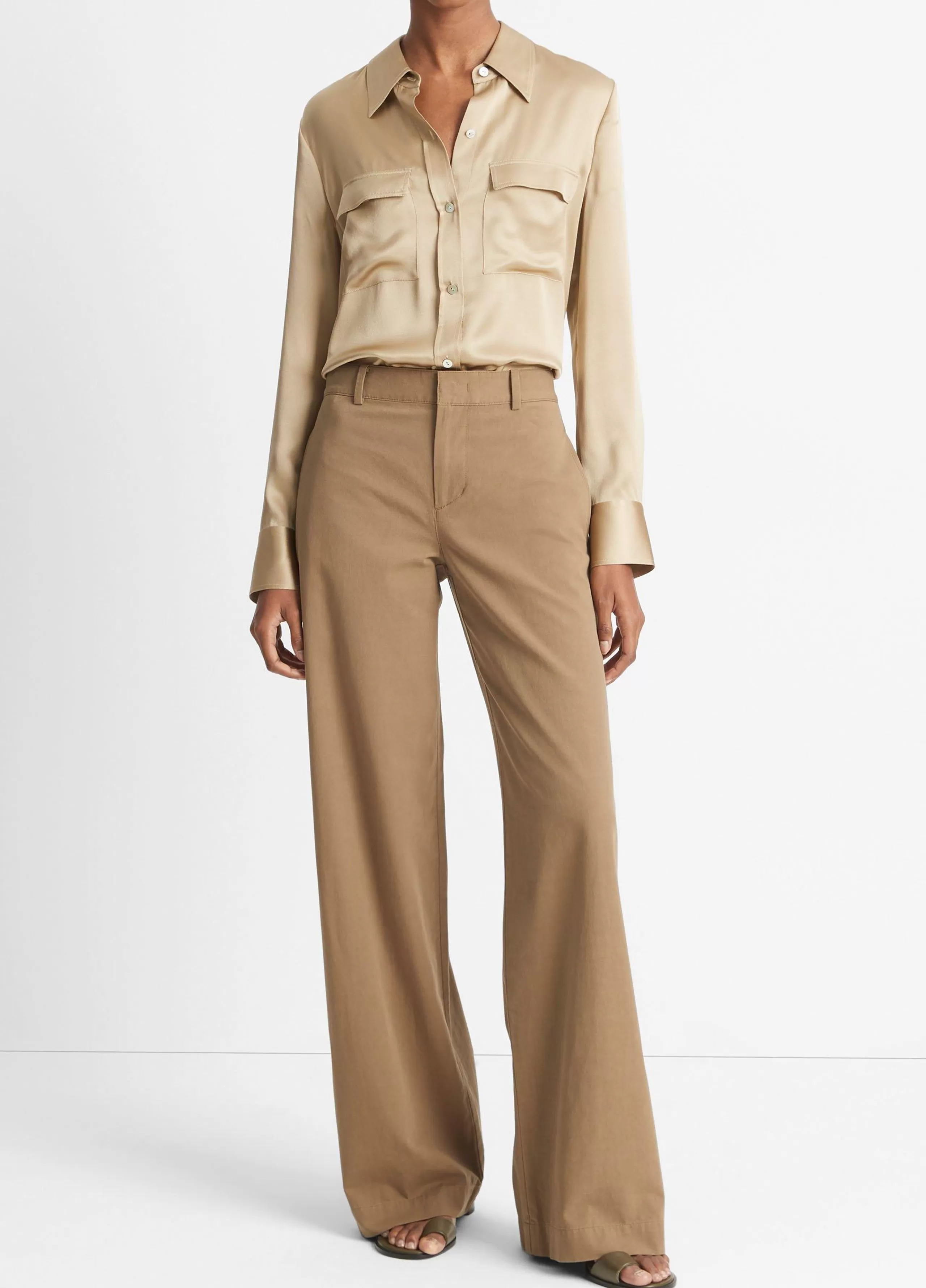 Women Vince Cotton Wide-Leg Pant