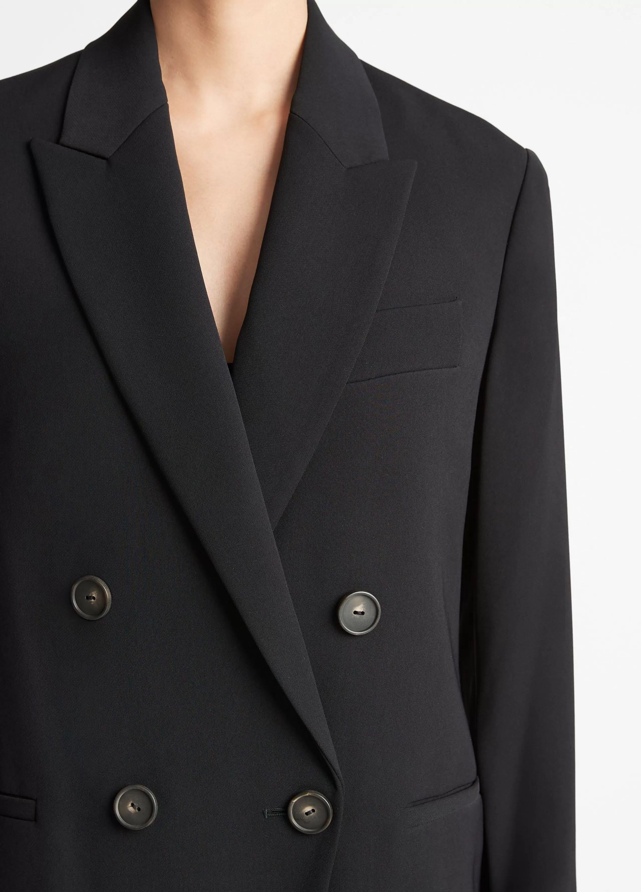 Women Vince Crepe Double-Breasted Blazer