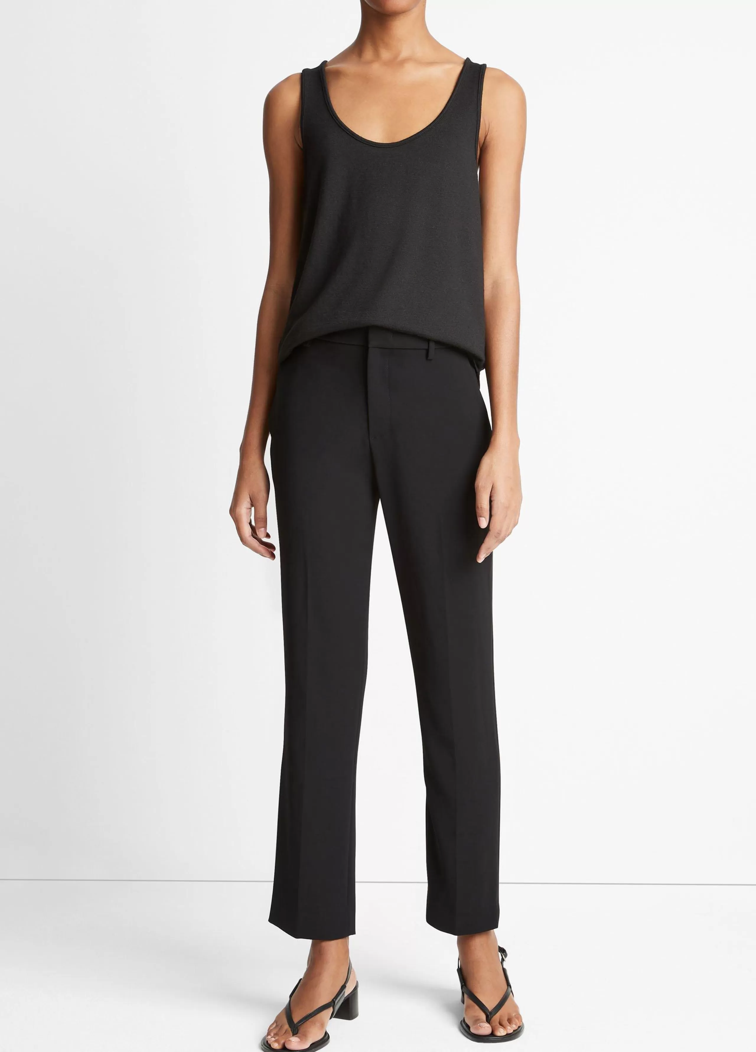 Women Vince Crepe Tailored Straight-Leg Pant