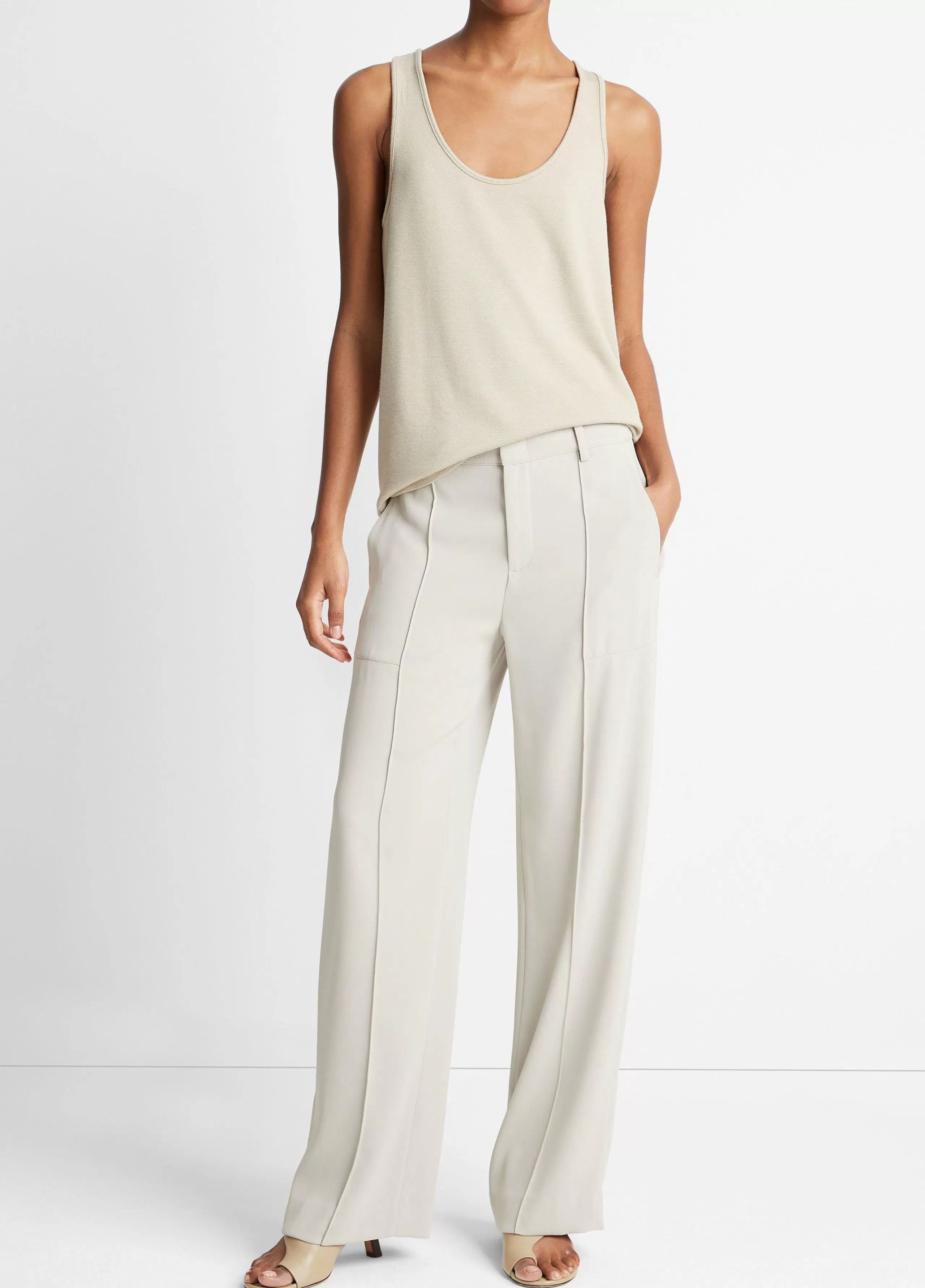 Women Vince Crepe Wide-Leg Utility Pant