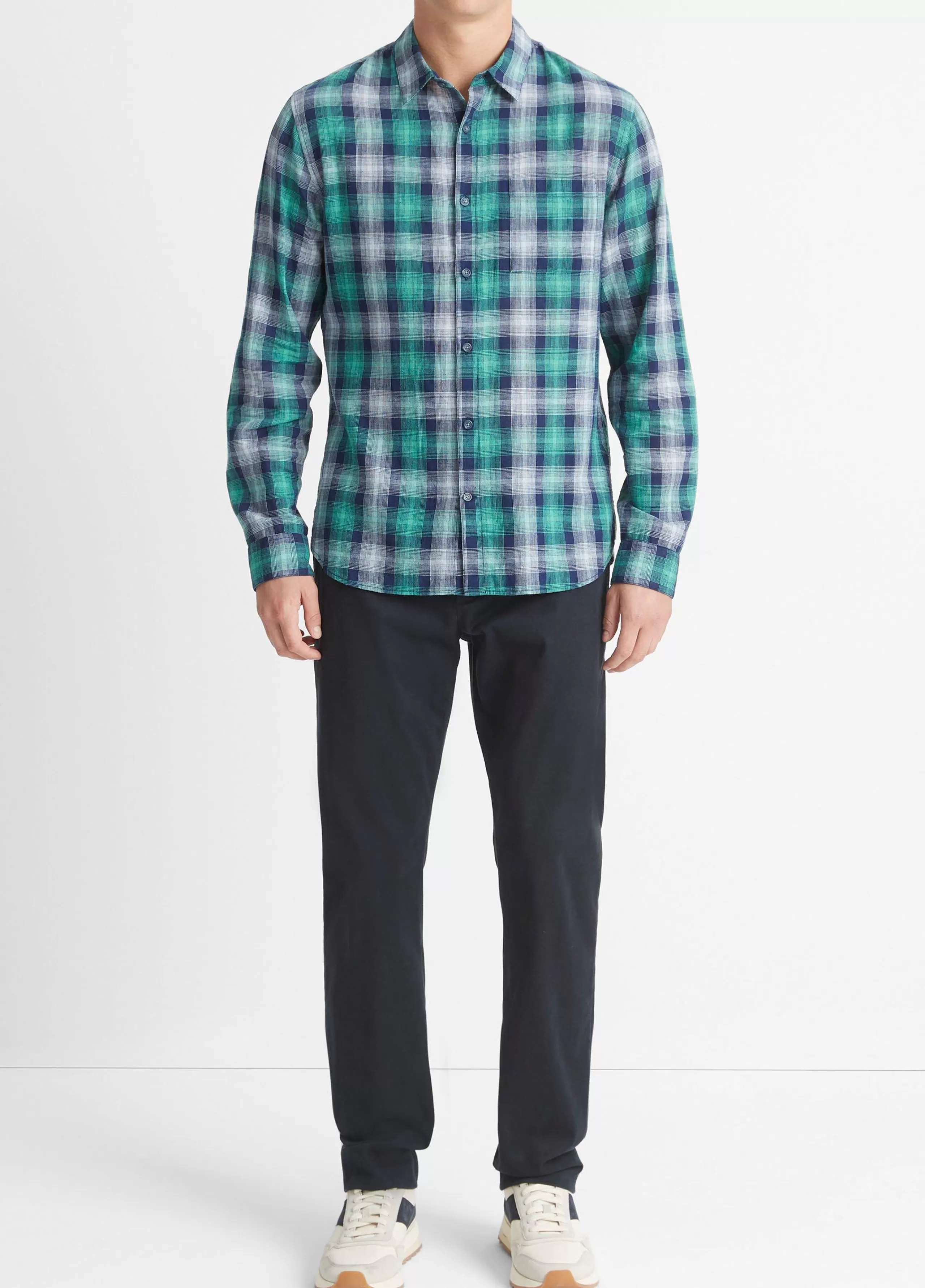 Vince Del Mar Plaid Long-Sleeve Shirt