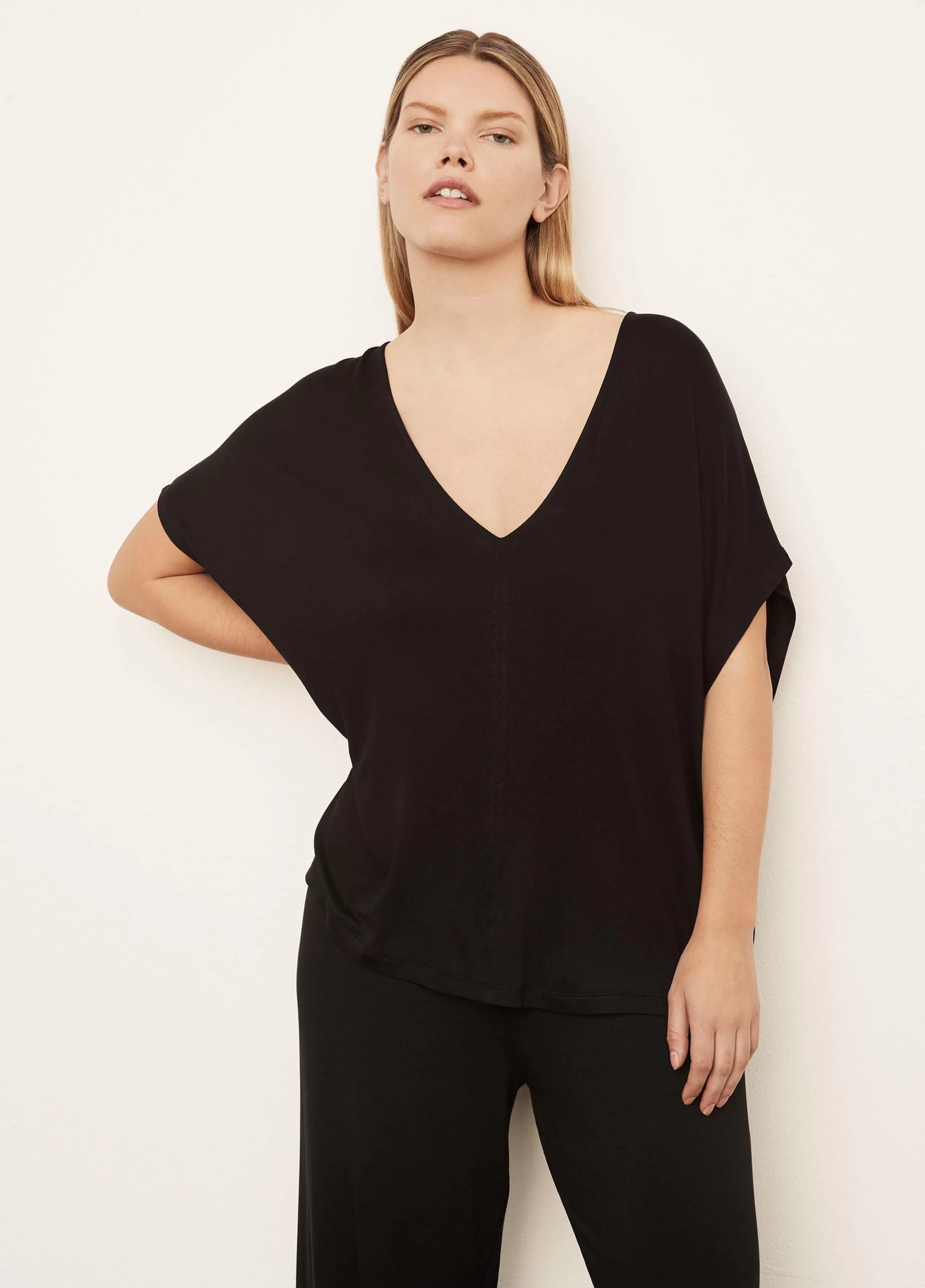 Women Vince Double V-Neck Popover