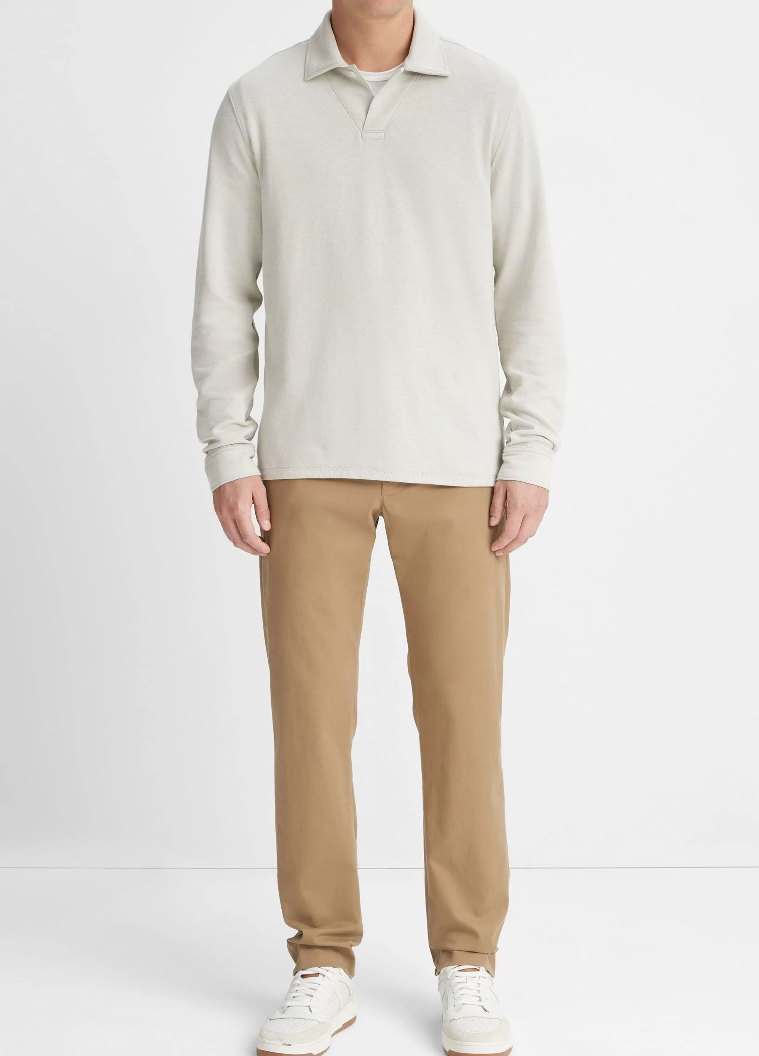 Vince Double-Face Long-Sleeve Polo Shirt