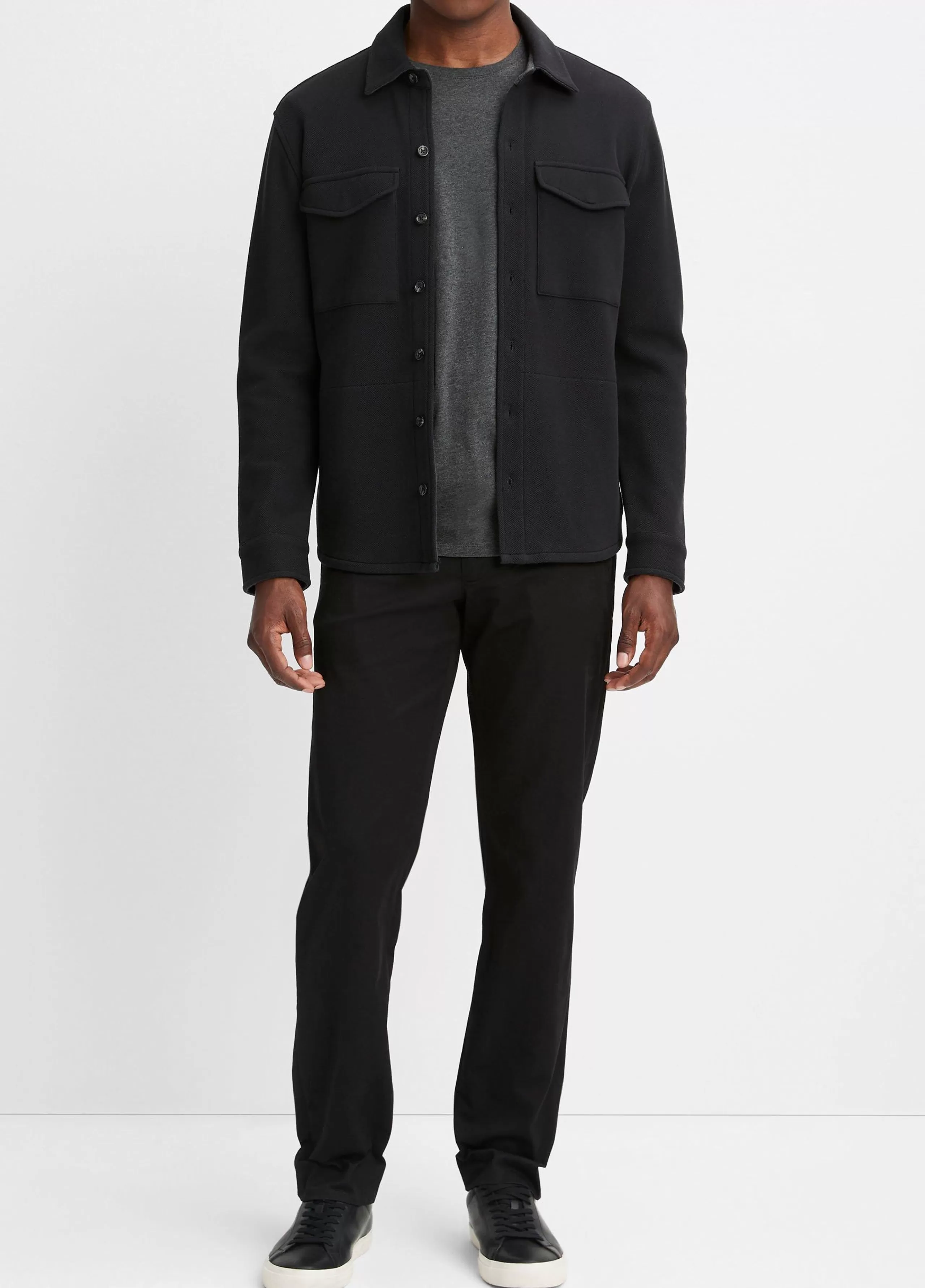 Vince Double-Knit Piqué Shirt Jacket