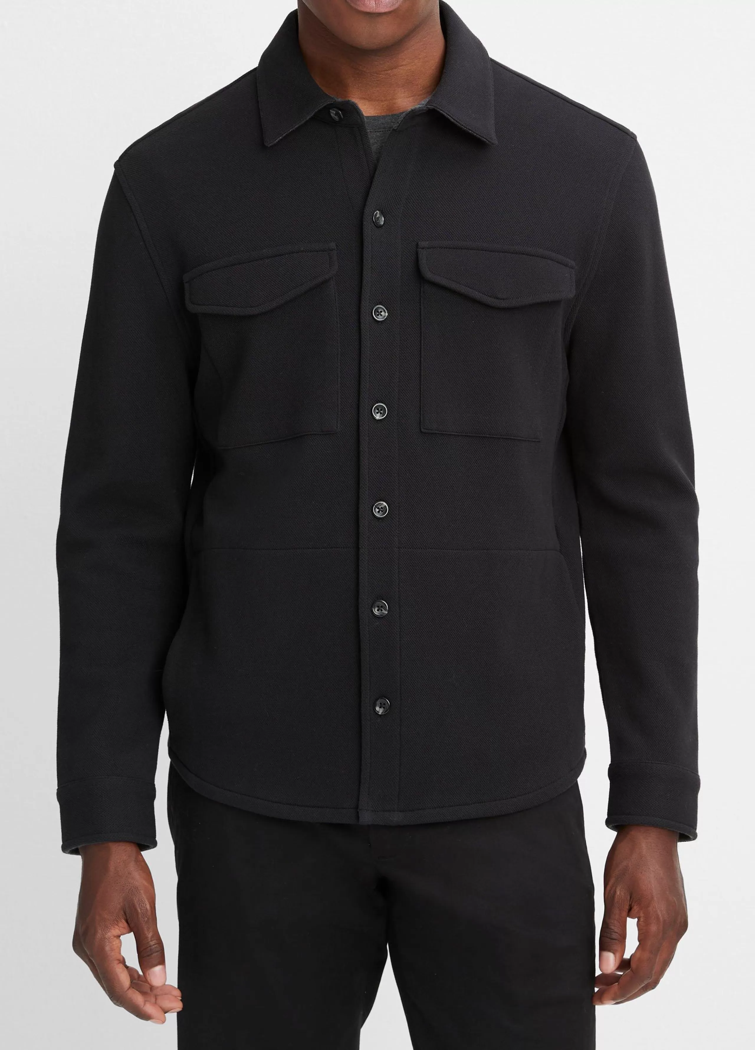 Vince Double-Knit Piqué Shirt Jacket