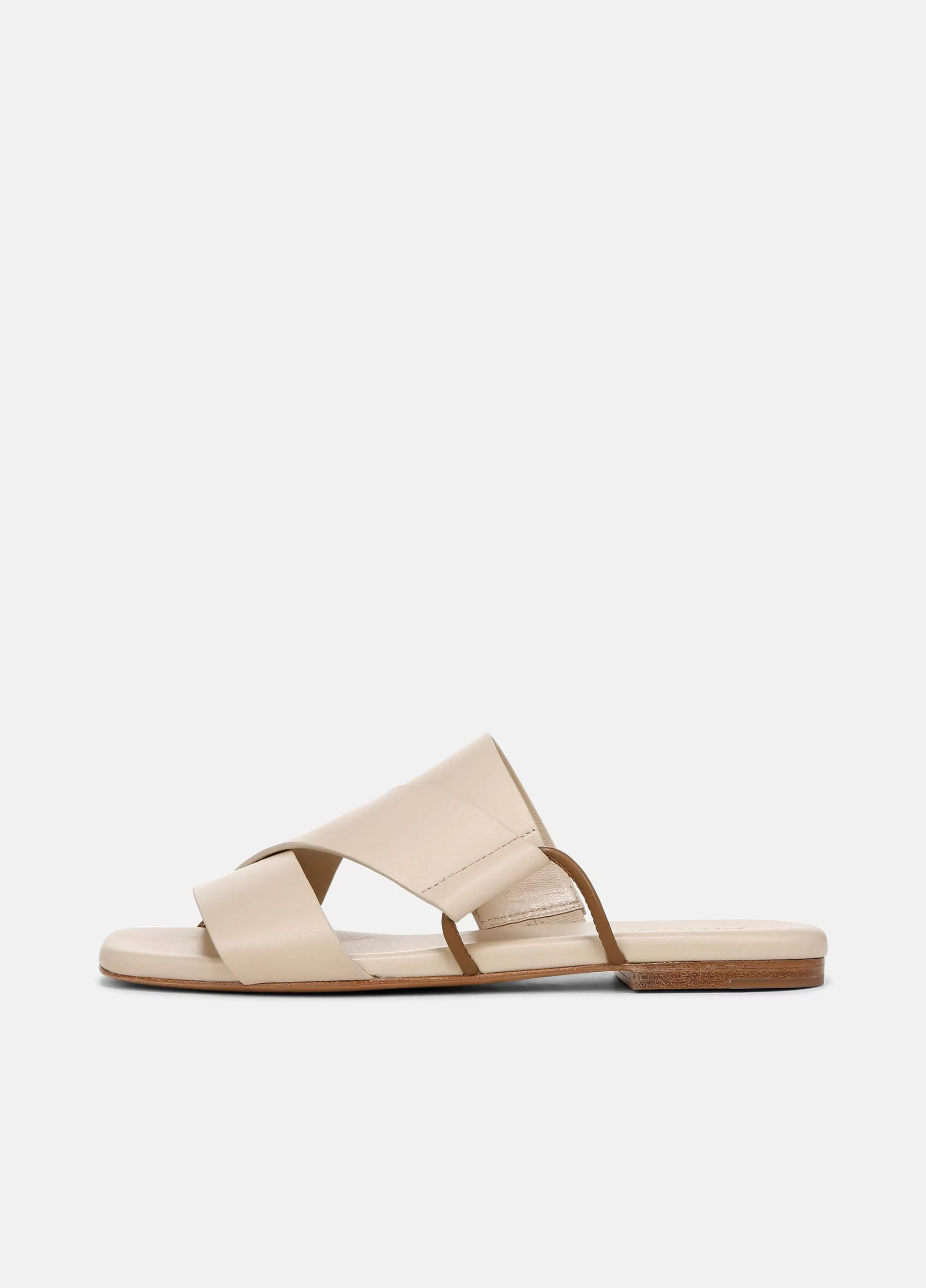 Women Vince Dylan Leather Criss-Cross Slide Sandal