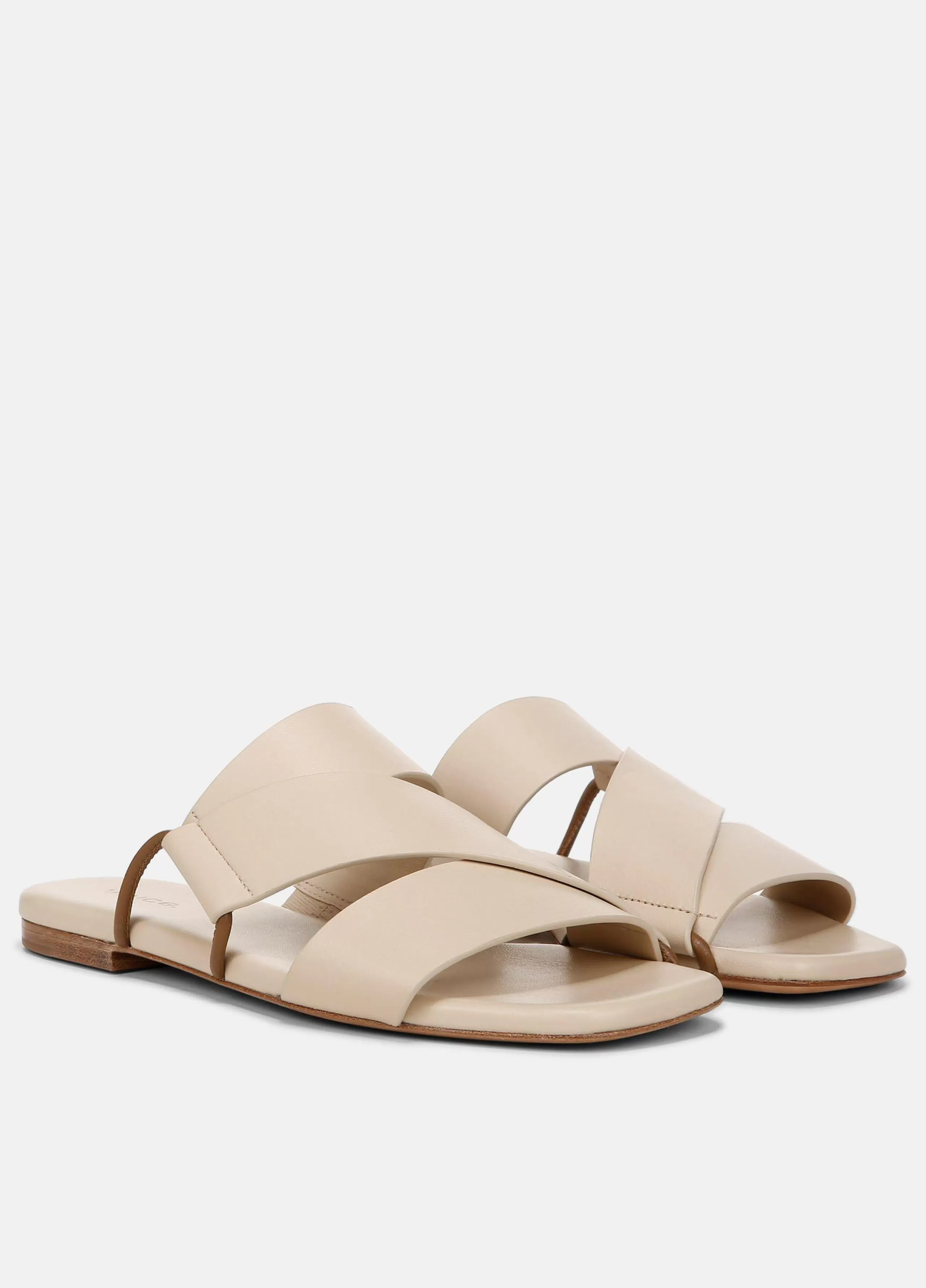 Women Vince Dylan Leather Criss-Cross Slide Sandal