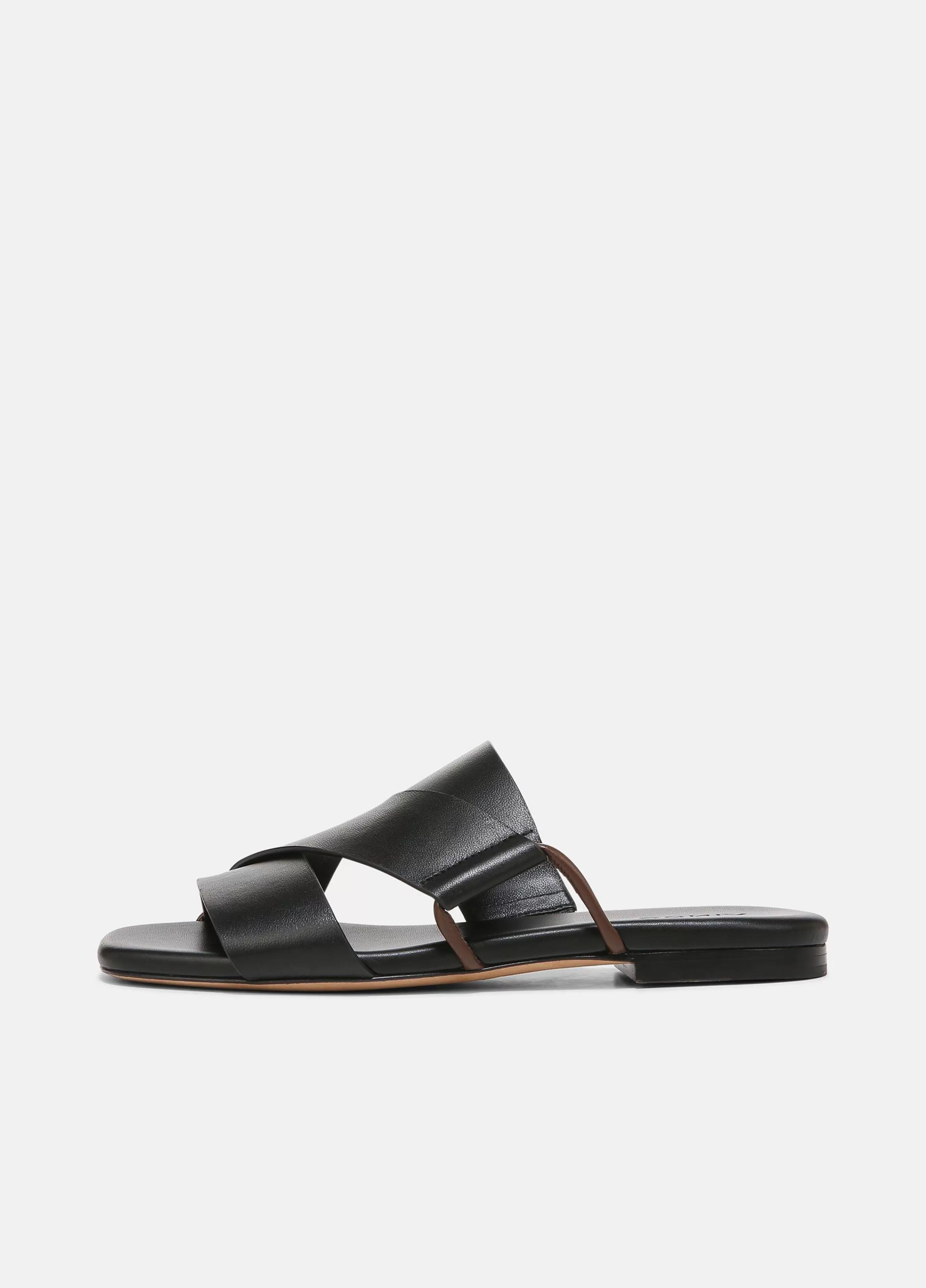 Women Vince Dylan Leather Criss-Cross Slide Sandal