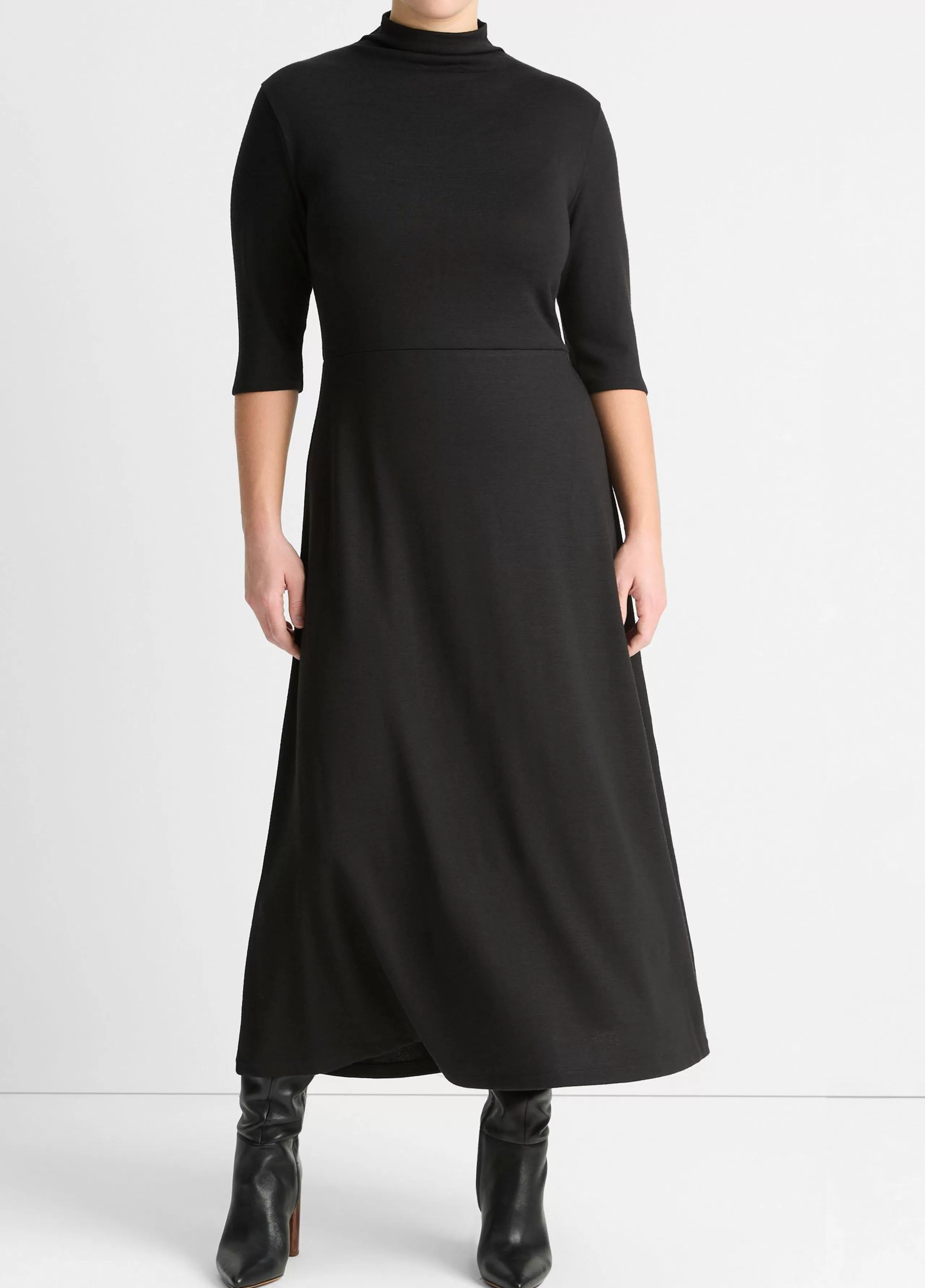 Women Vince Elbow-Sleeve Turtleneck Dress