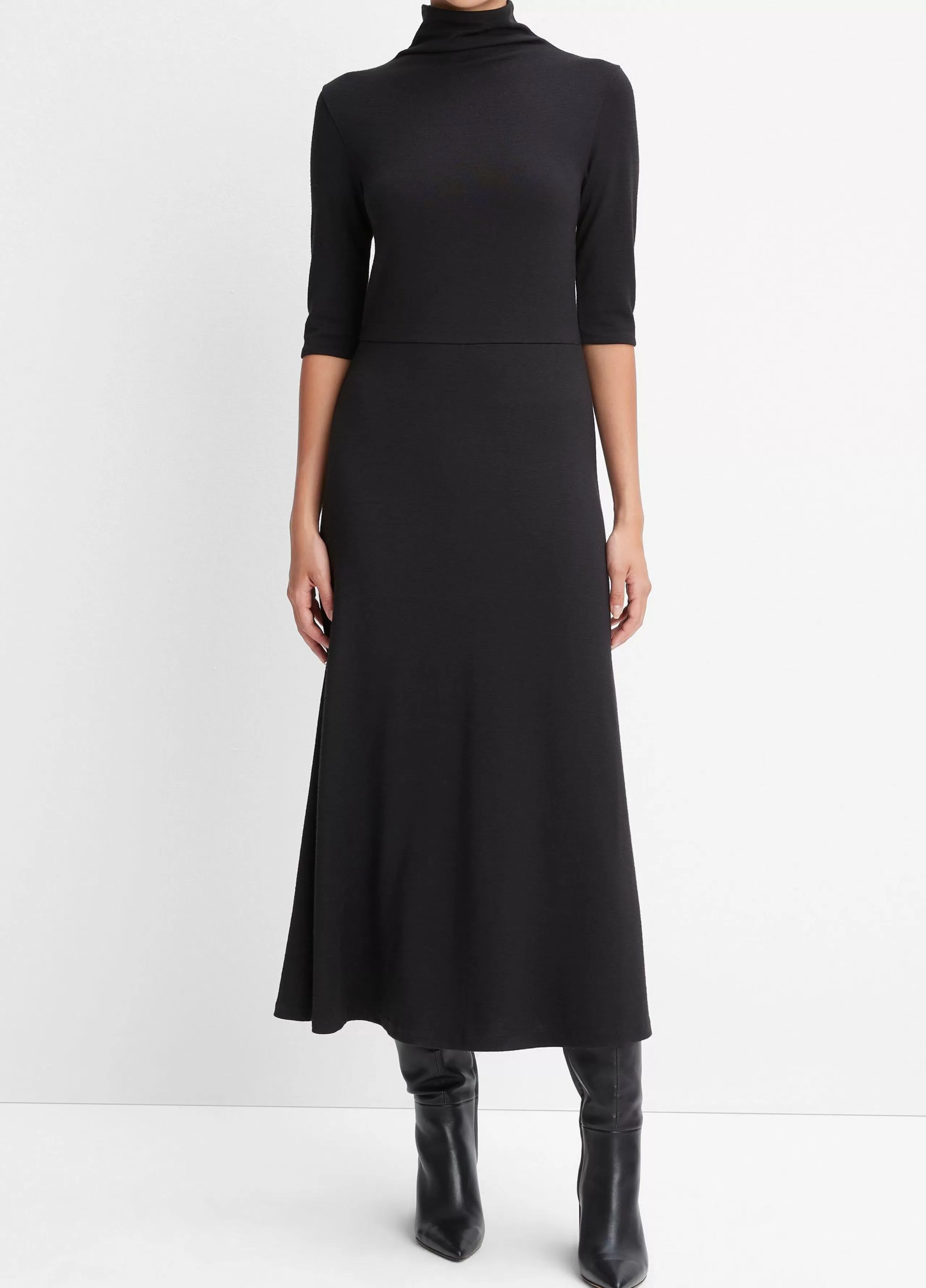 Women Vince Elbow-Sleeve Turtleneck Dress