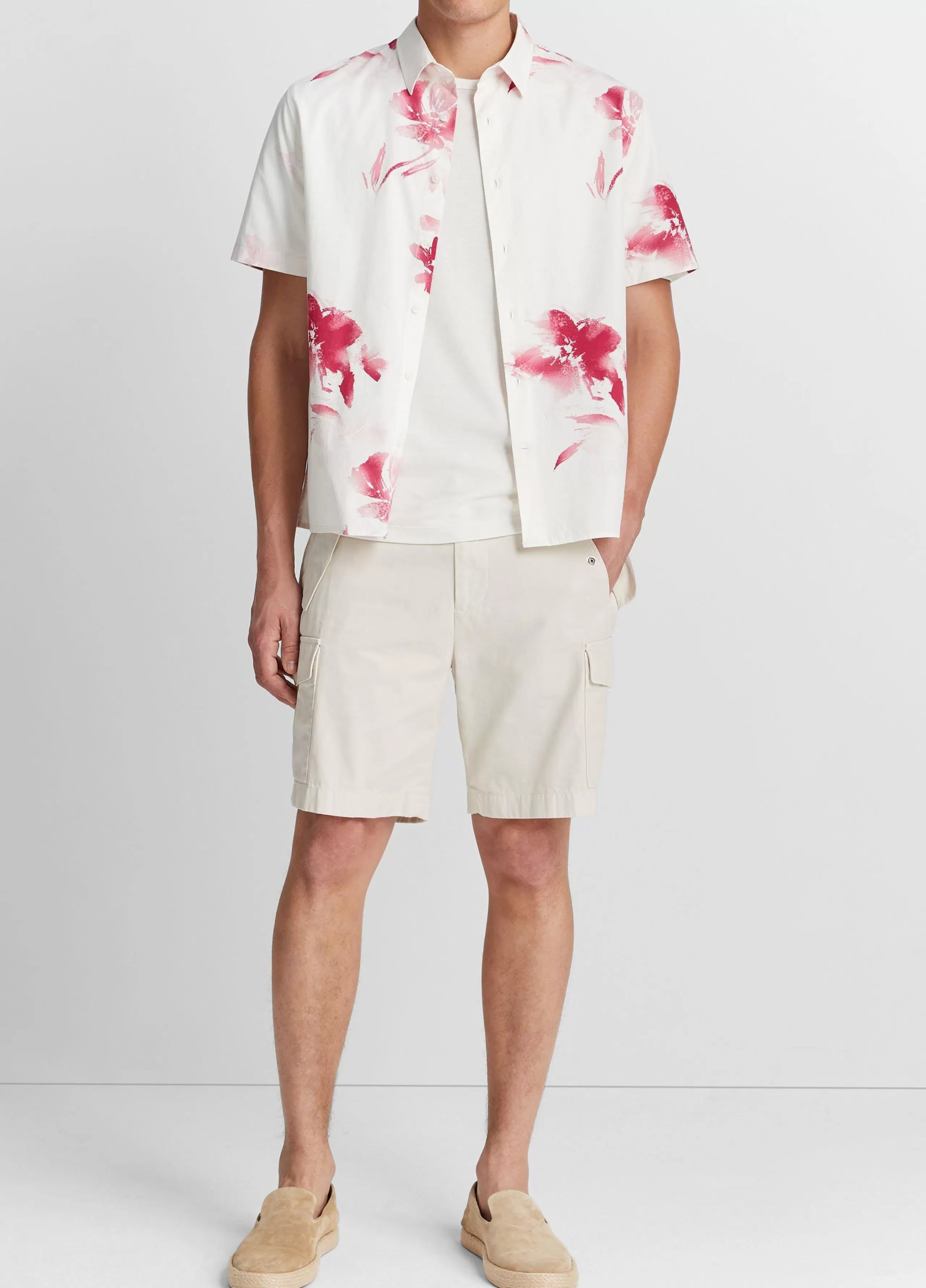 Vince Faded Floral Short-Sleeve Shirt