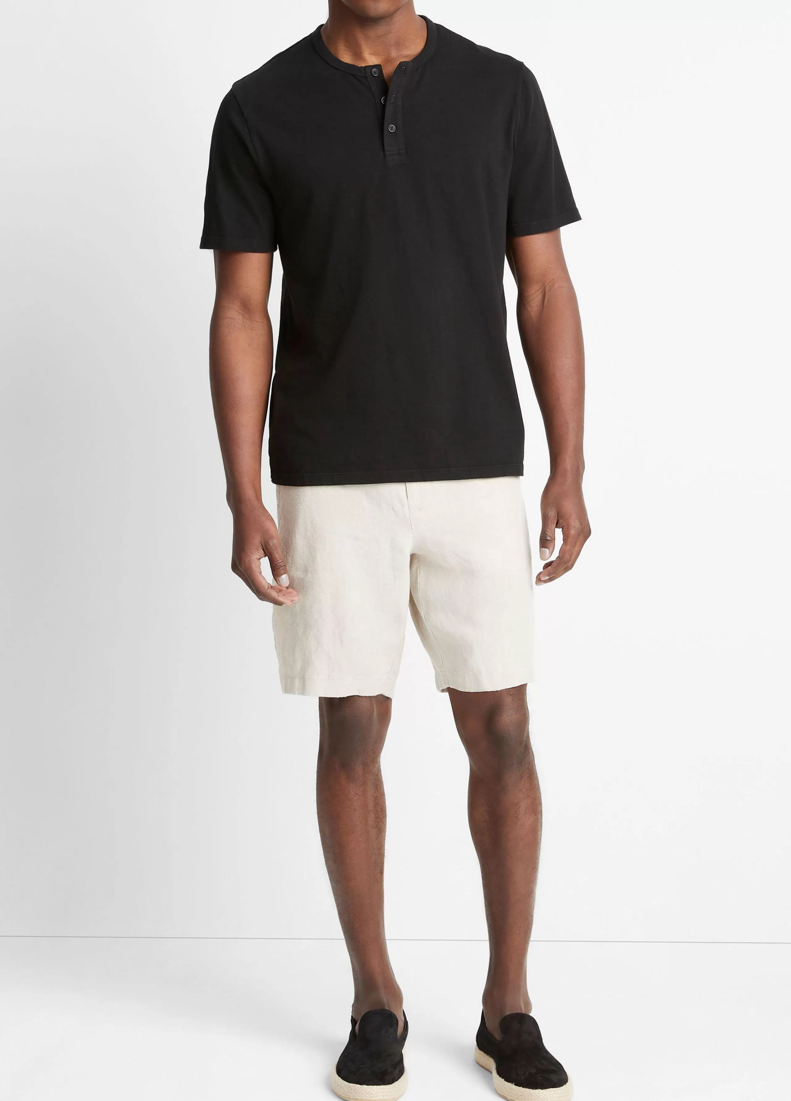 Vince Garment Dye Short-Sleeve Henley