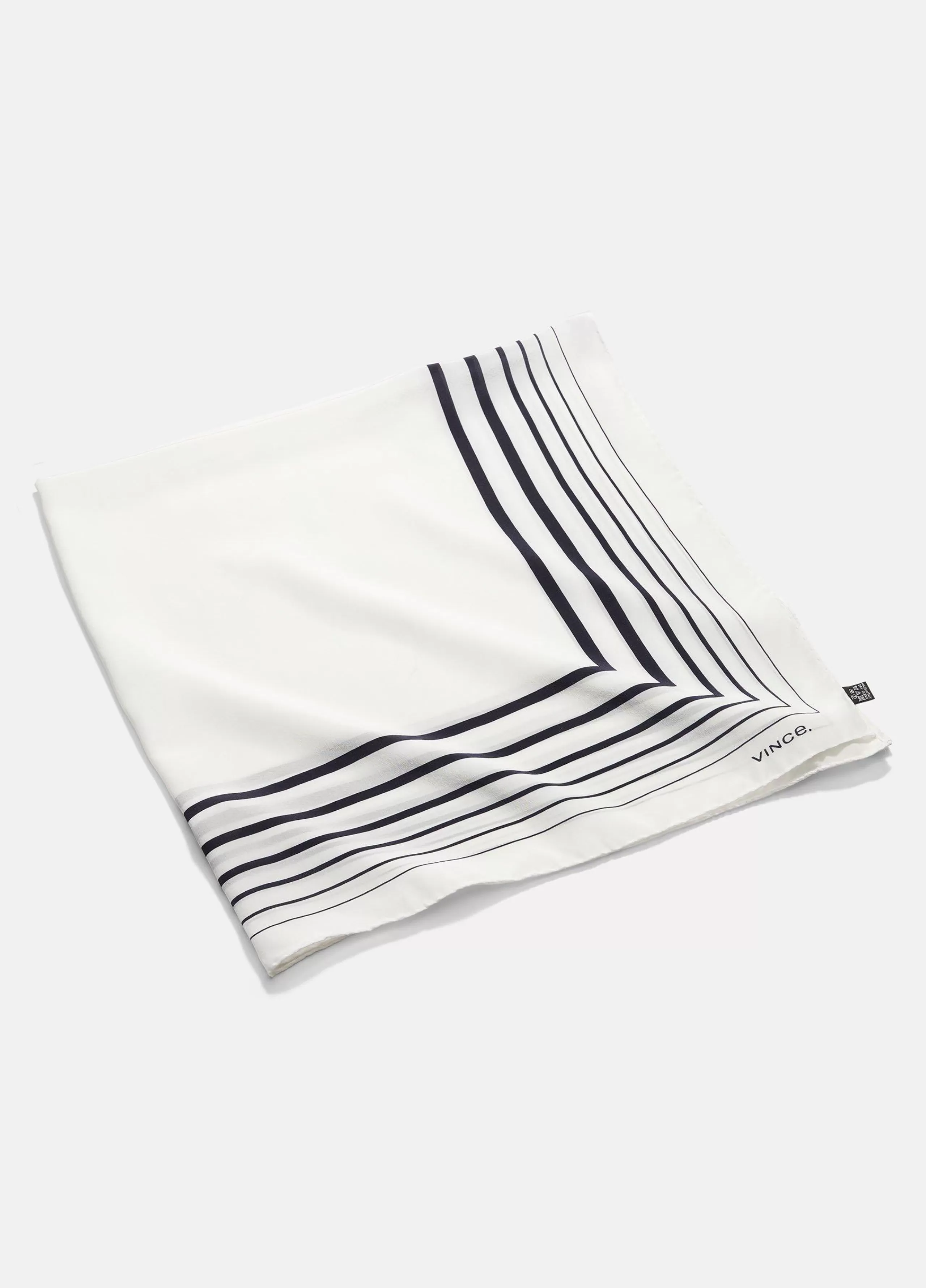 Women Vince Geo-Striped Cotton-Silk Square Scarf