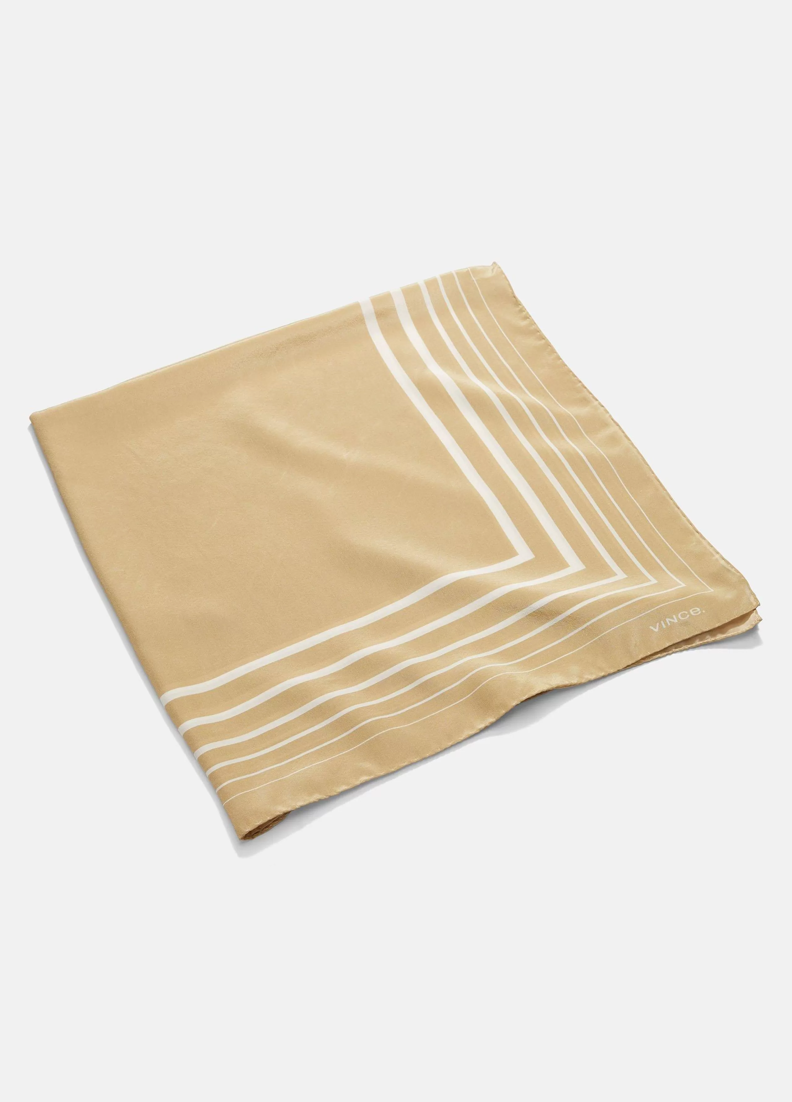 Women Vince Geo-Striped Cotton-Silk Square Scarf