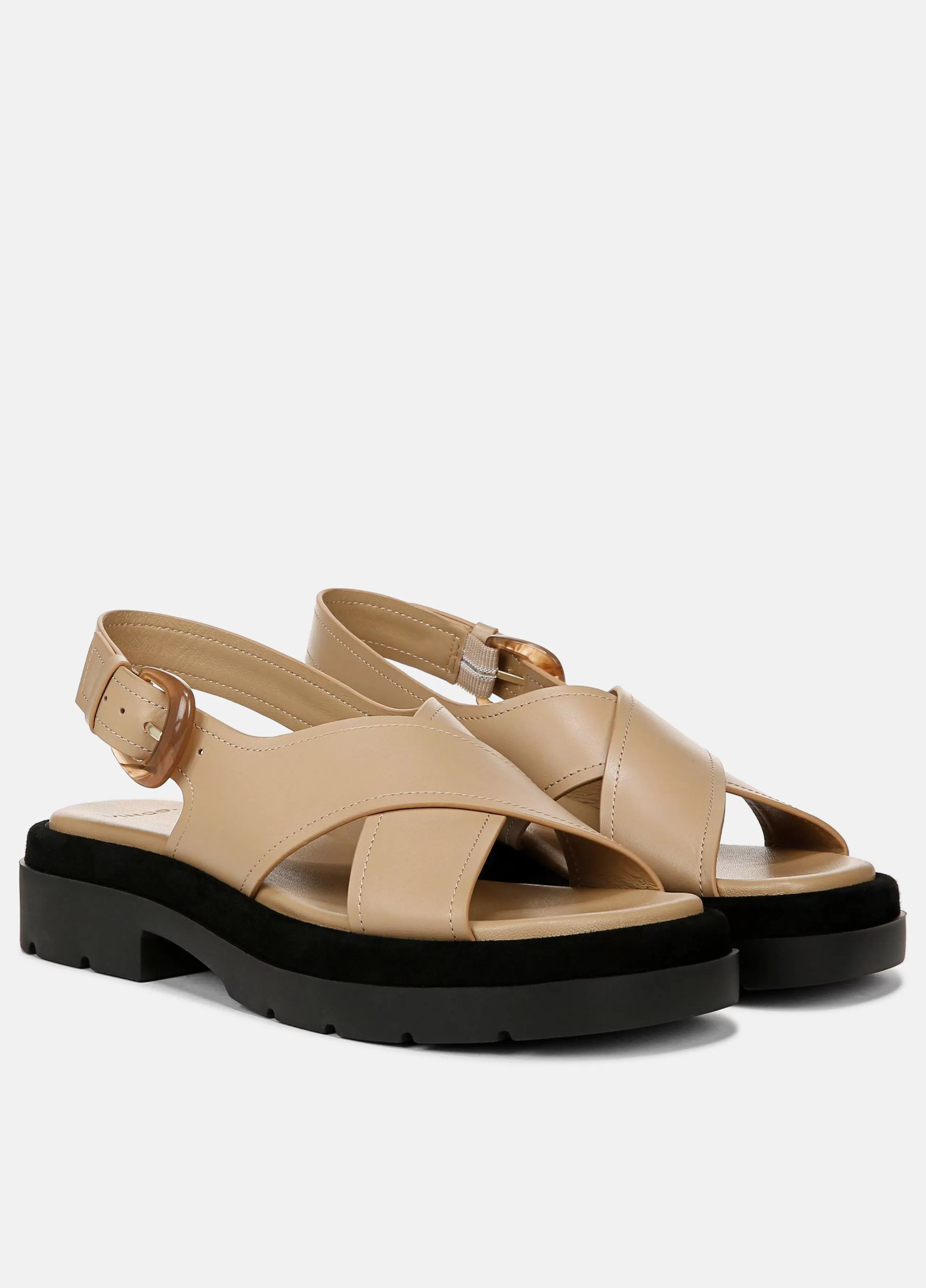 Women Vince Helena Leather Lug-Sole Sandal