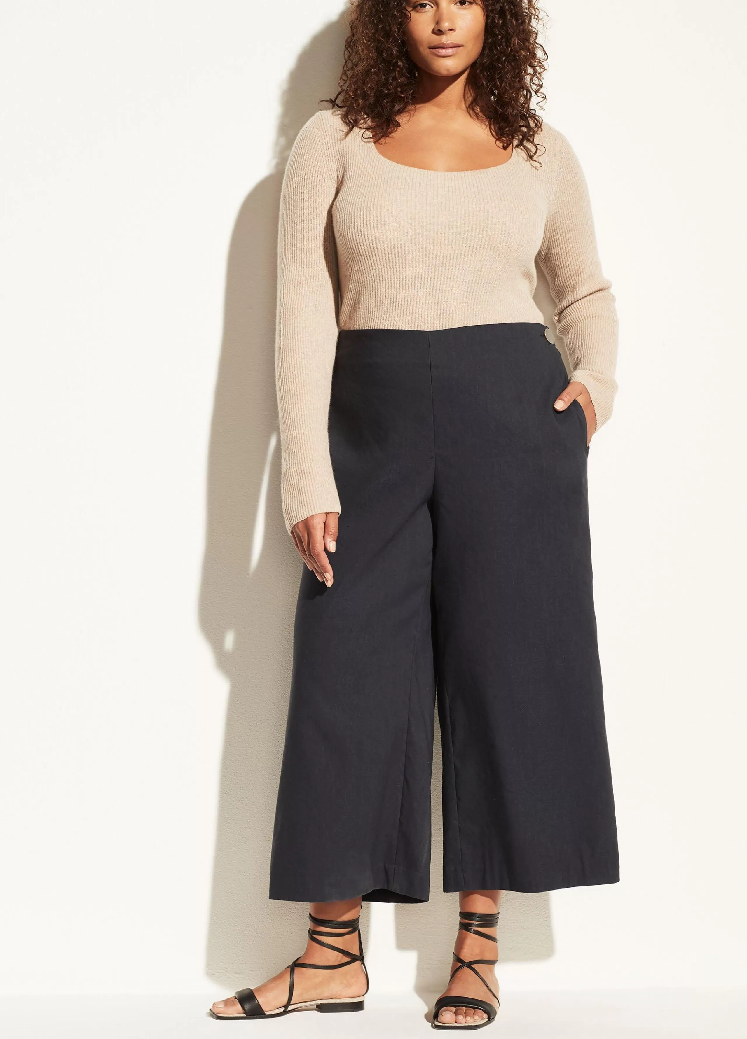 Women Vince High Waist Crop Wide Leg