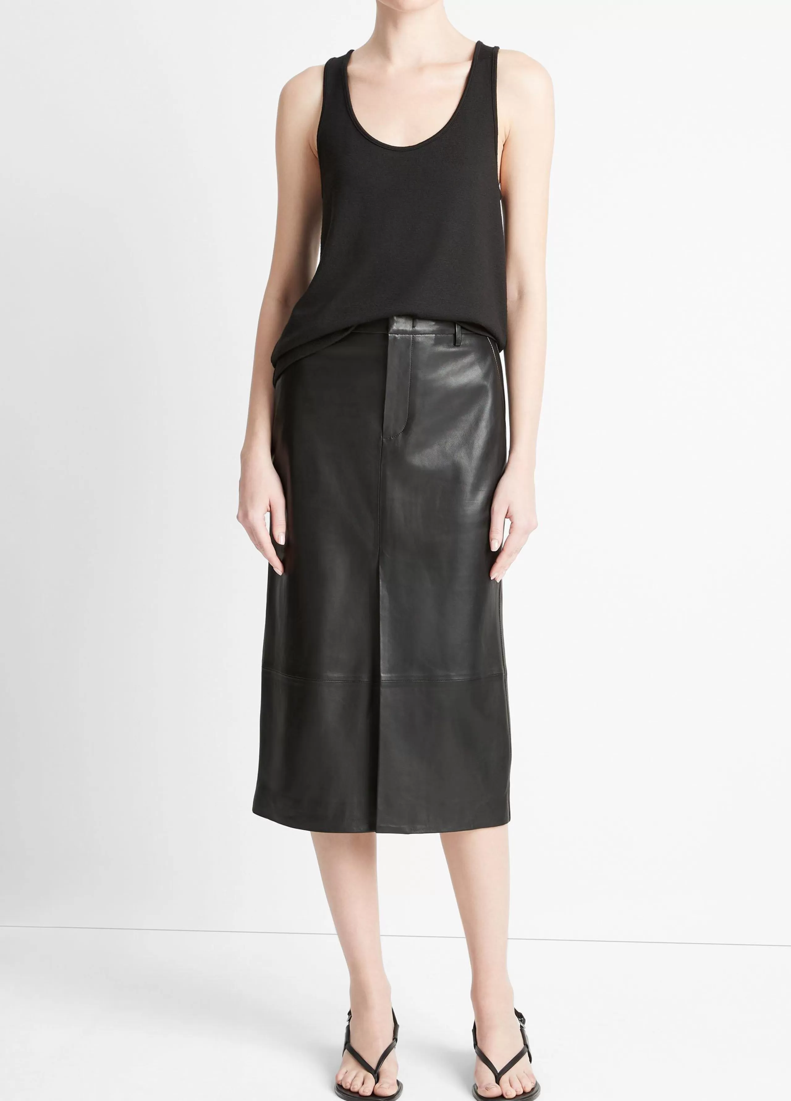 Women Vince Leather Trouser Skirt