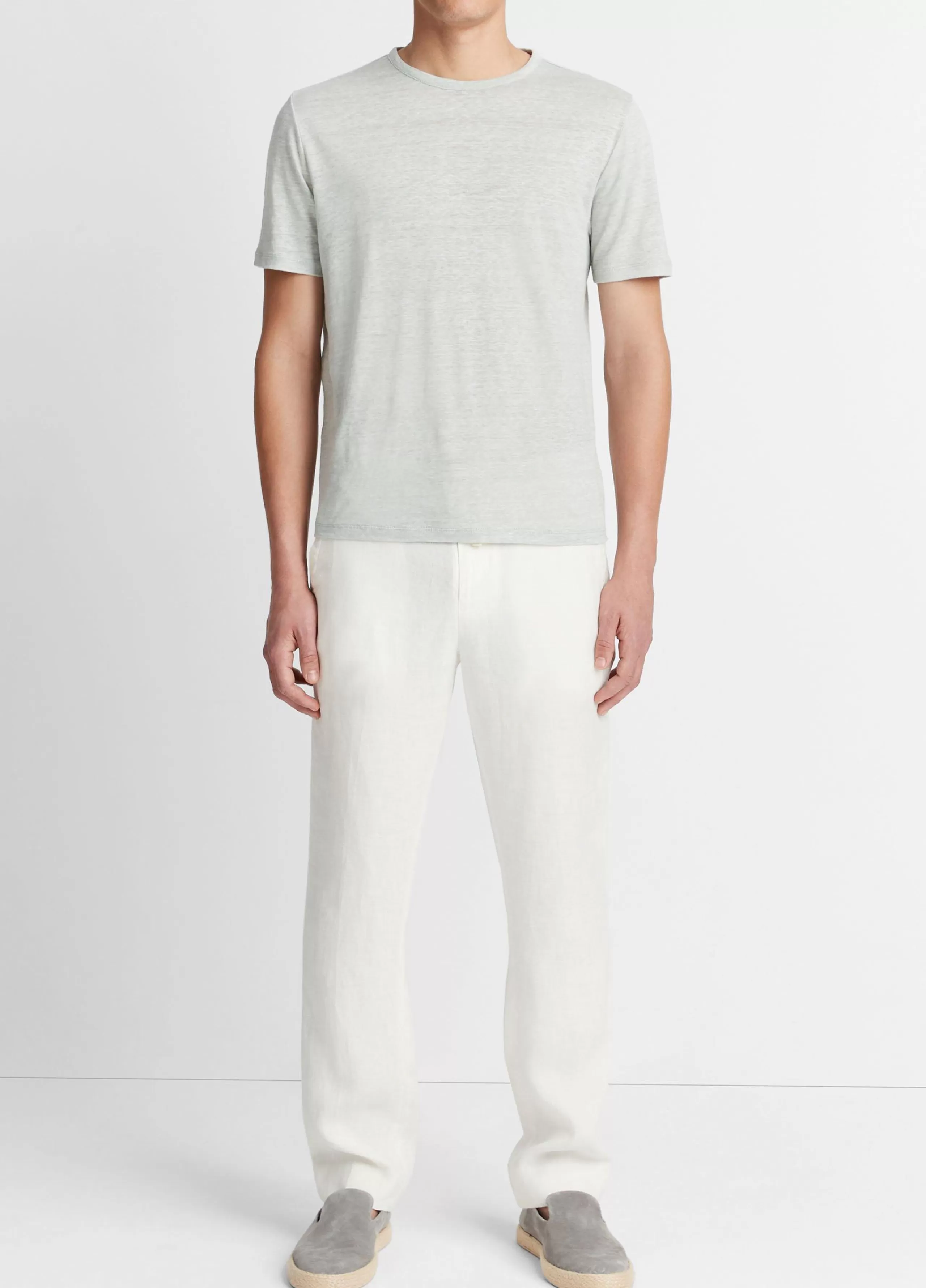 Vince Linen Crew Neck T-Shirt