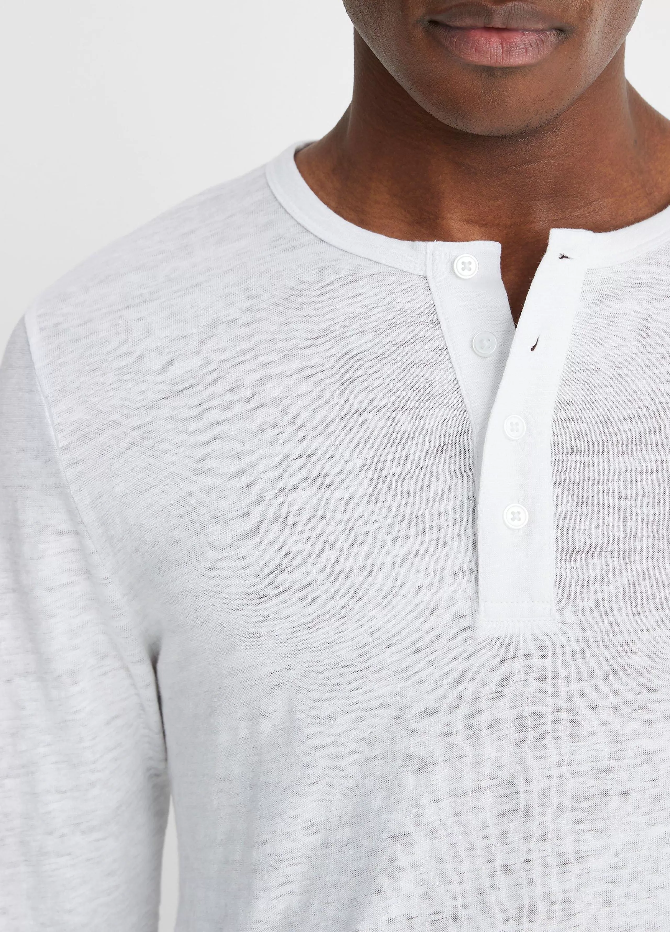 Vince Linen Long-Sleeve Henley