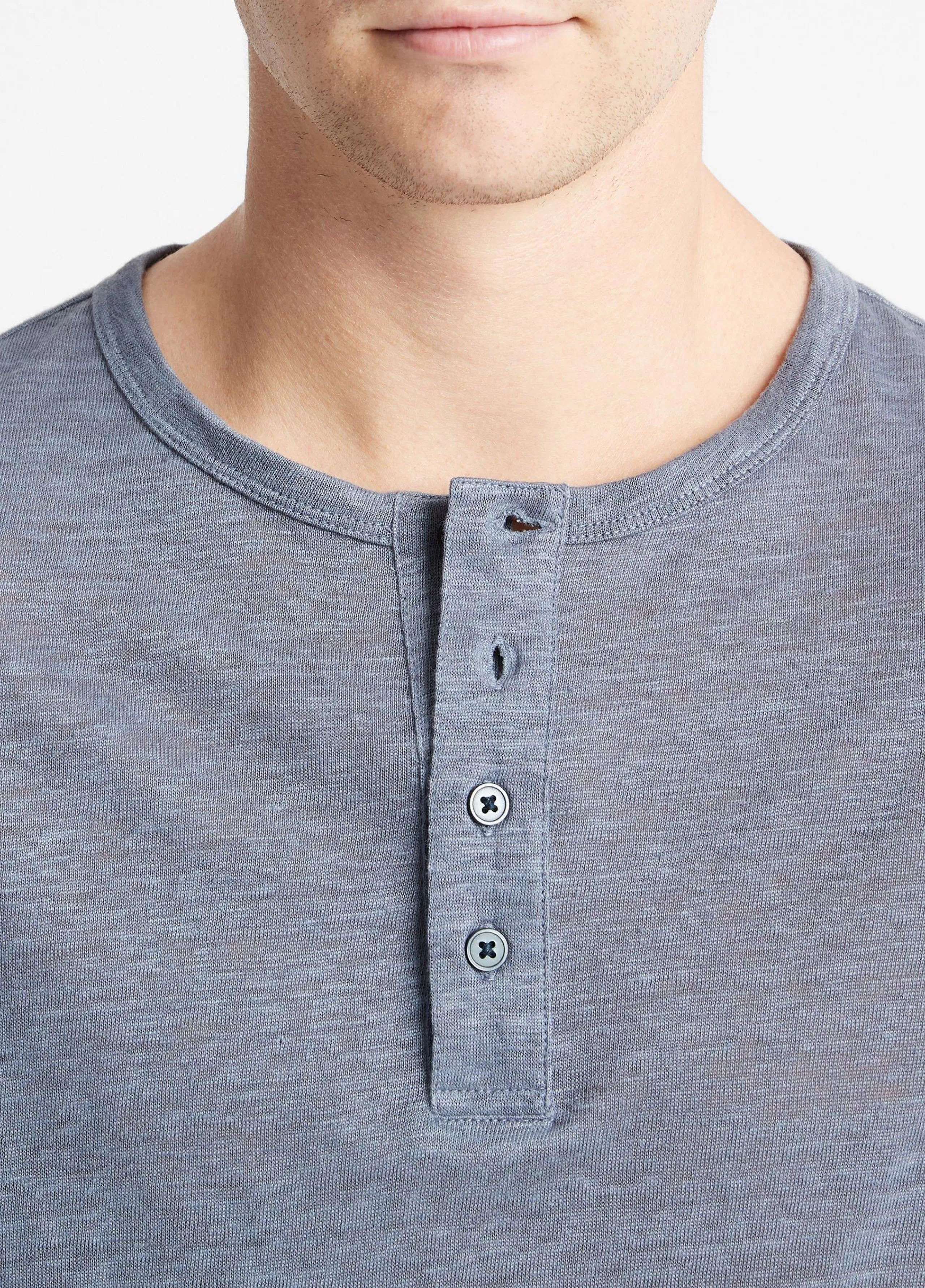 Vince Linen Long-Sleeve Henley