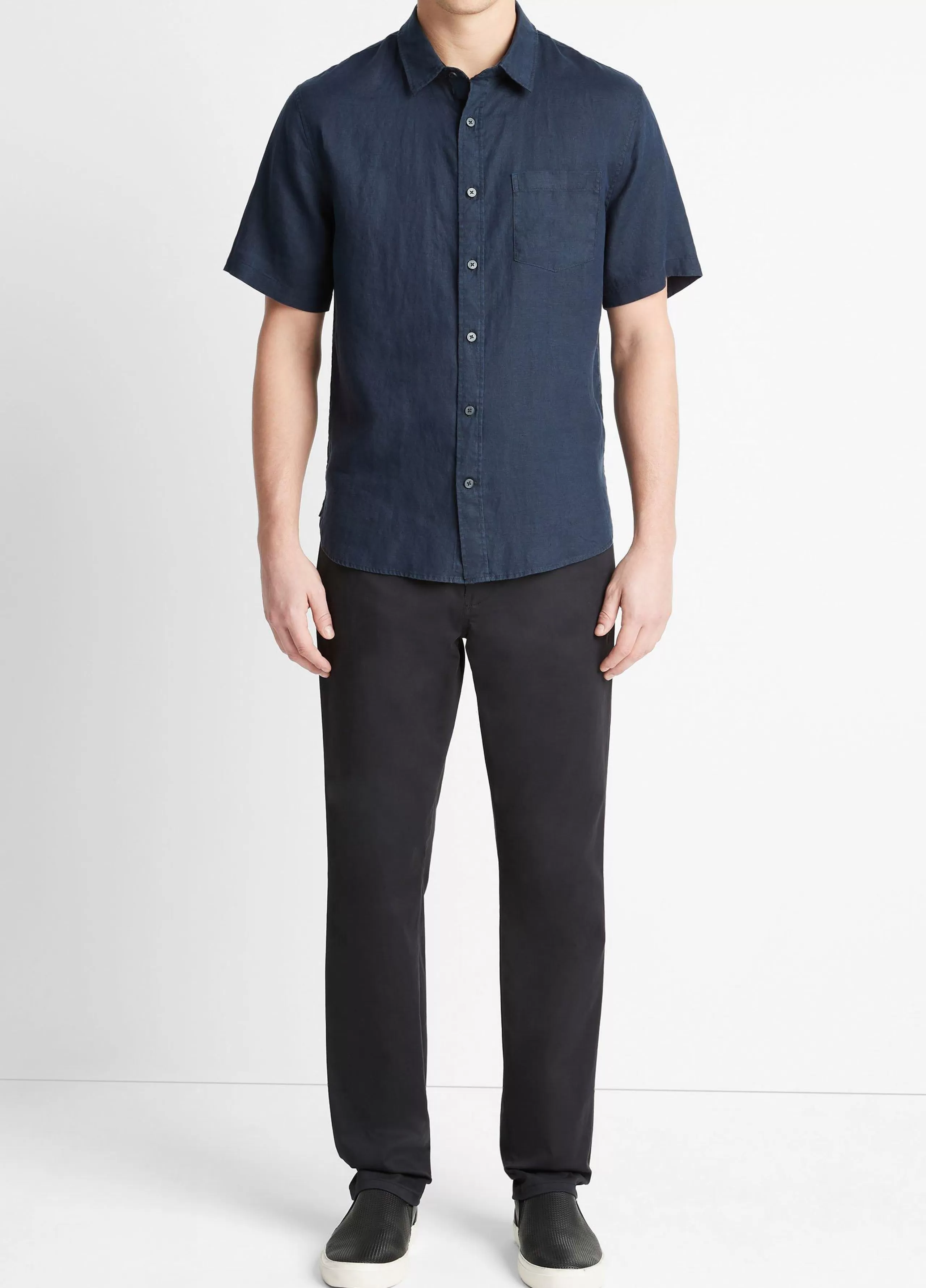 Vince Linen Short-Sleeve Shirt