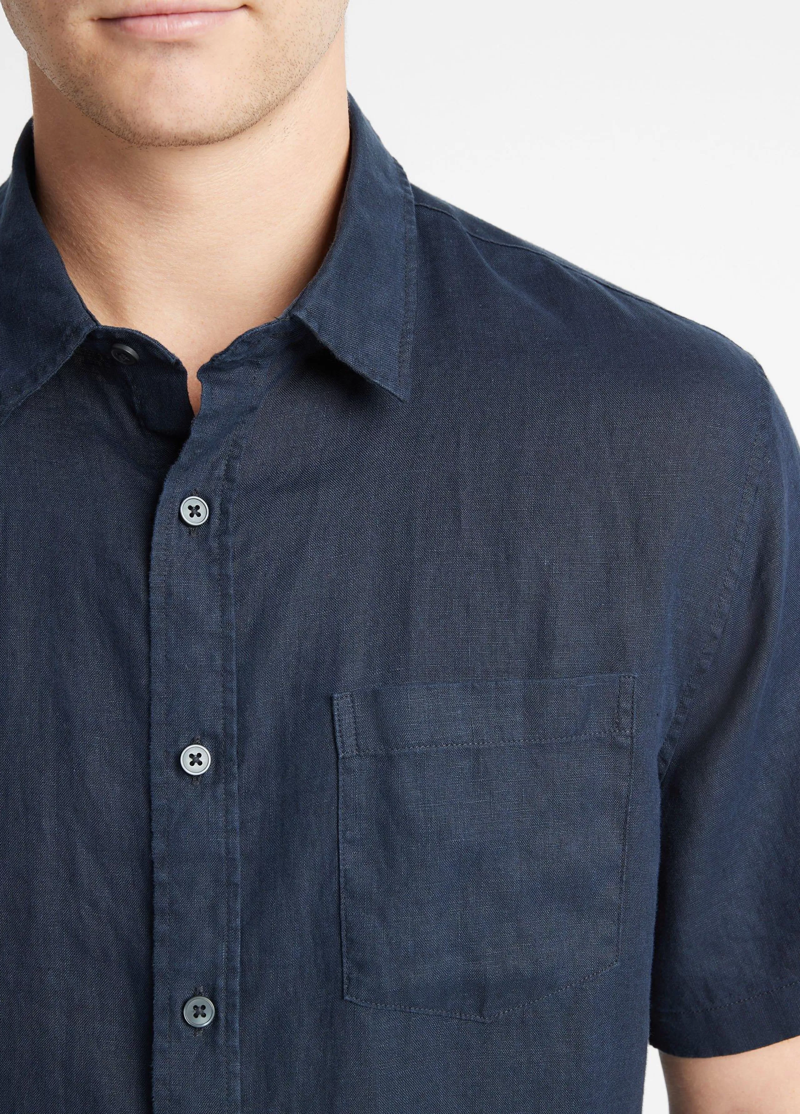 Vince Linen Short-Sleeve Shirt