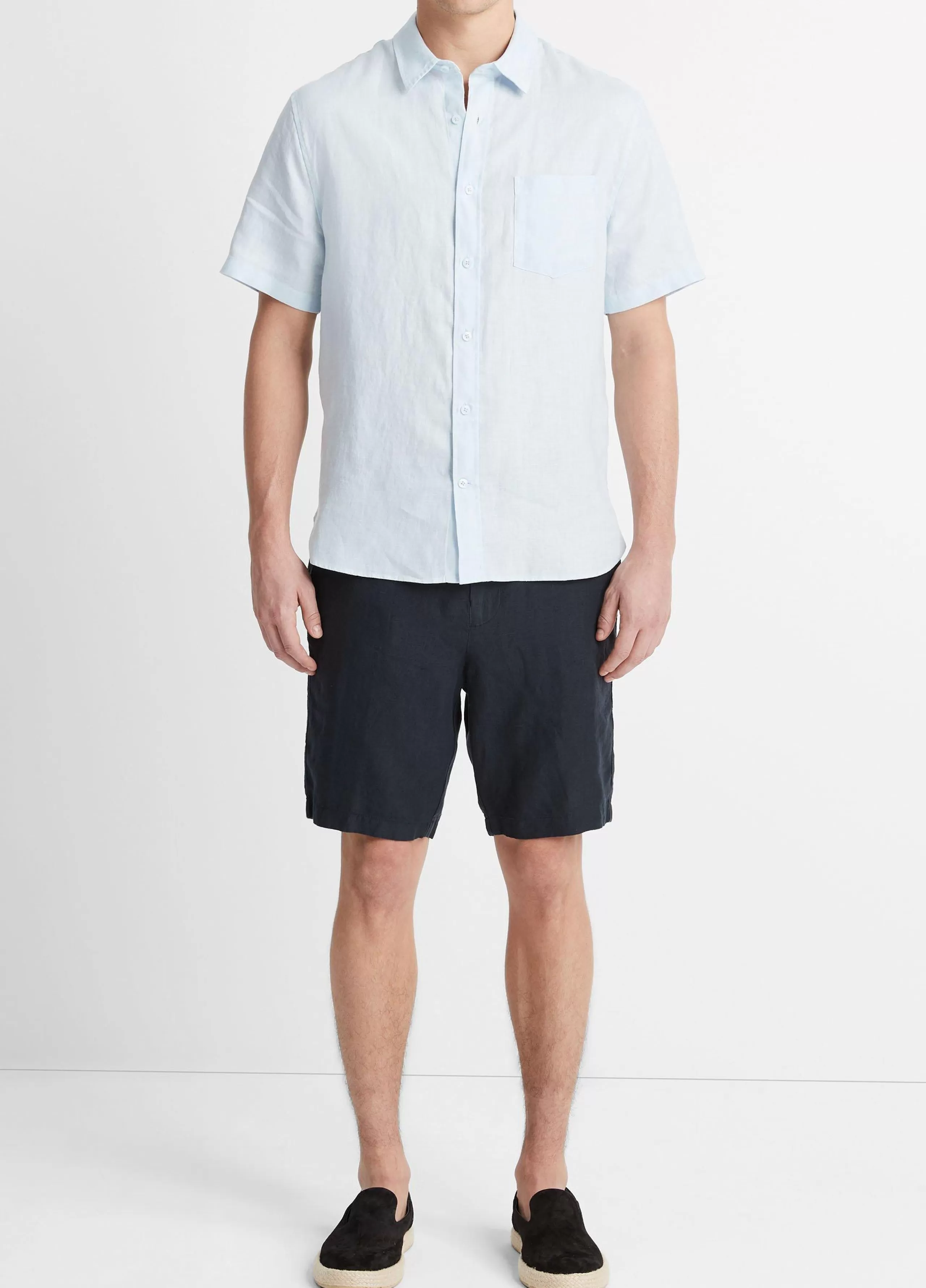 Vince Linen Short-Sleeve Shirt