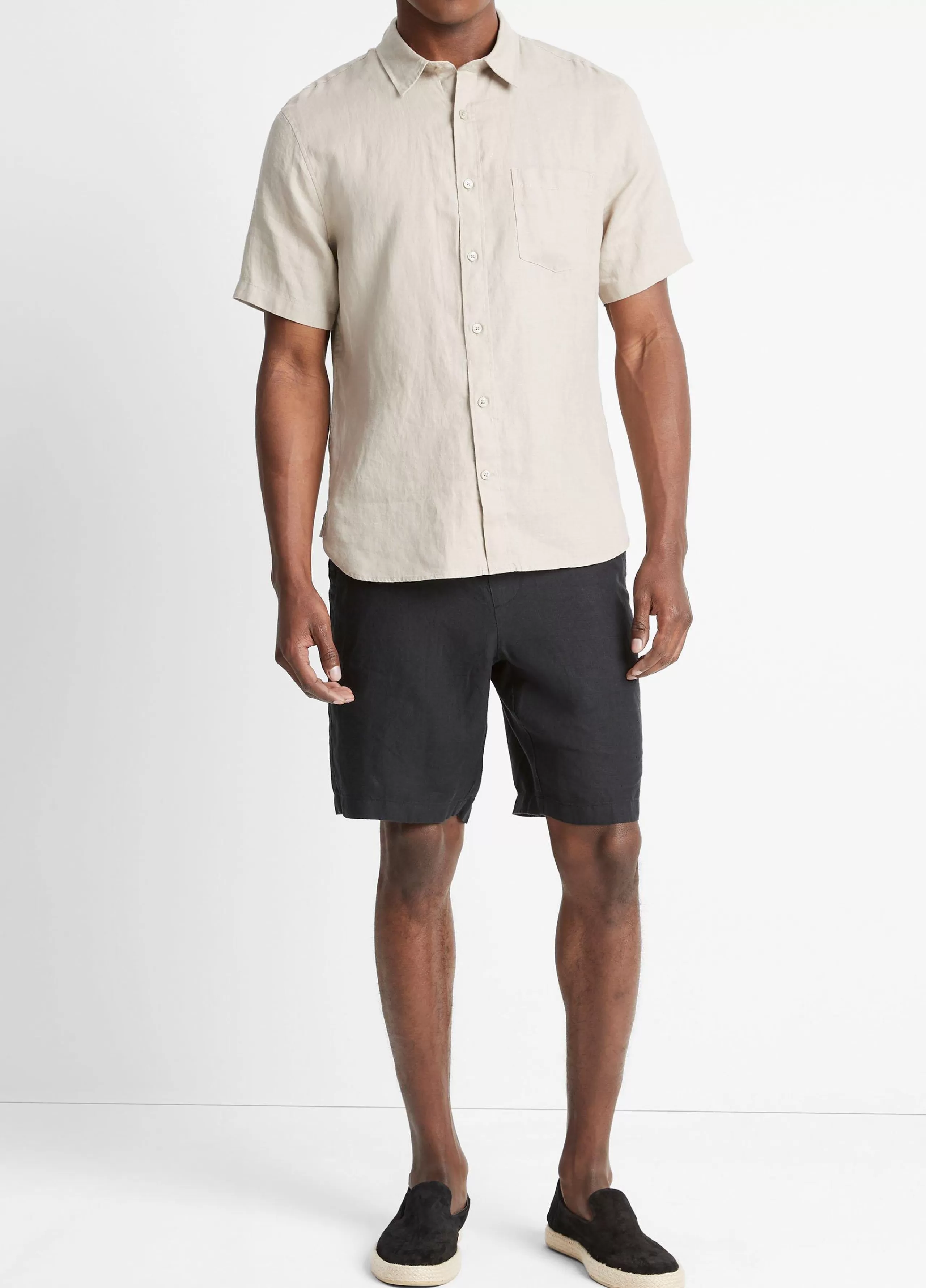 Vince Linen Short-Sleeve Shirt