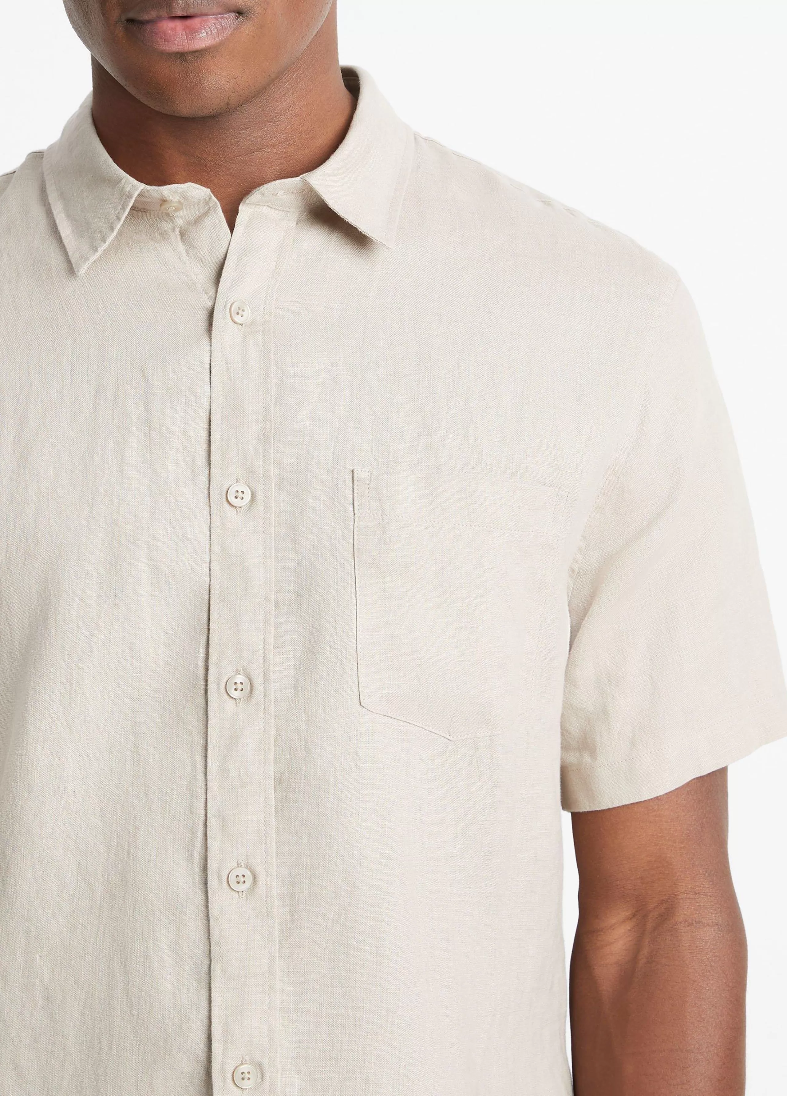 Vince Linen Short-Sleeve Shirt