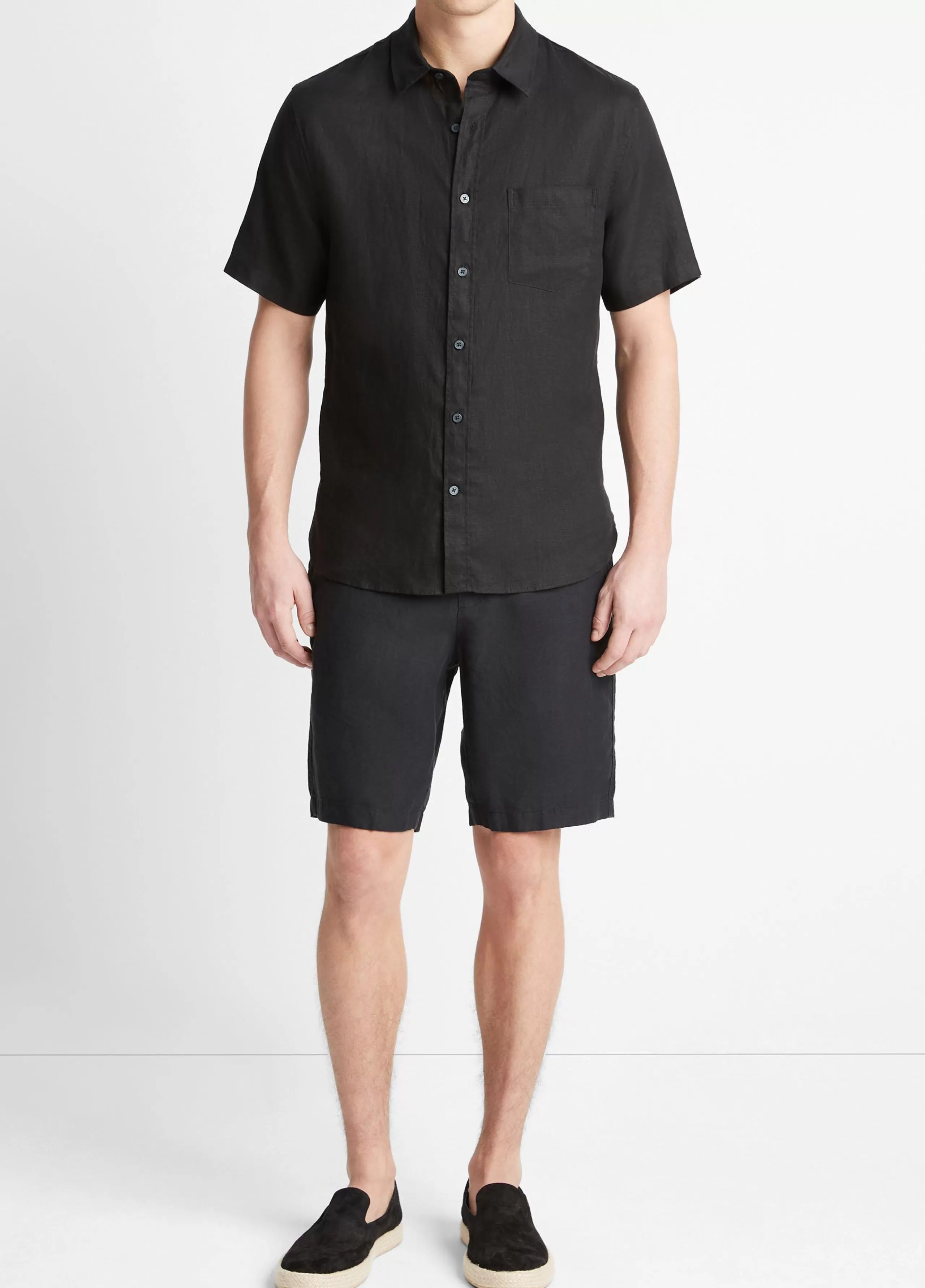 Vince Linen Short-Sleeve Shirt