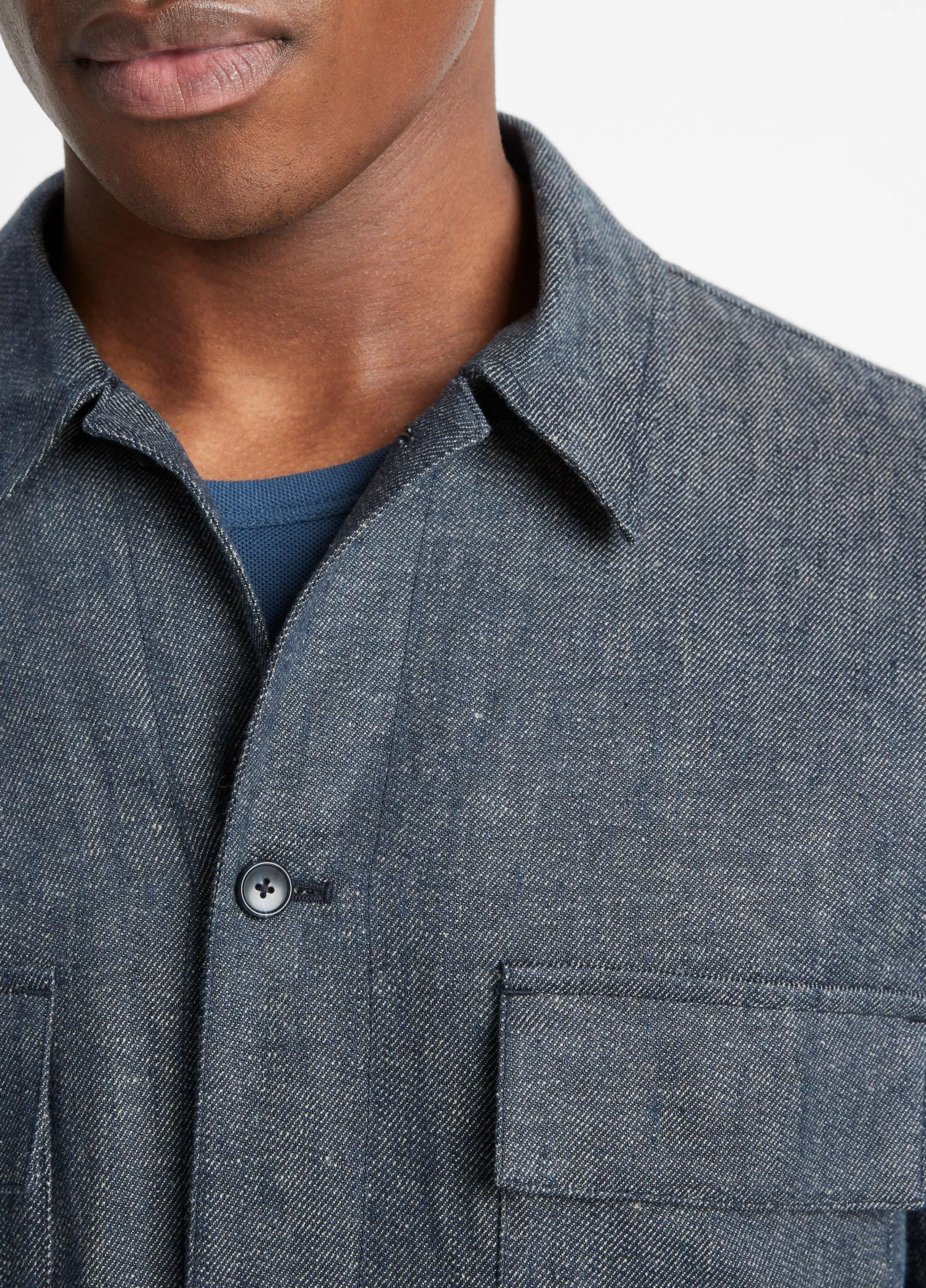 Vince Linen-Cotton Twill Shirt Jacket