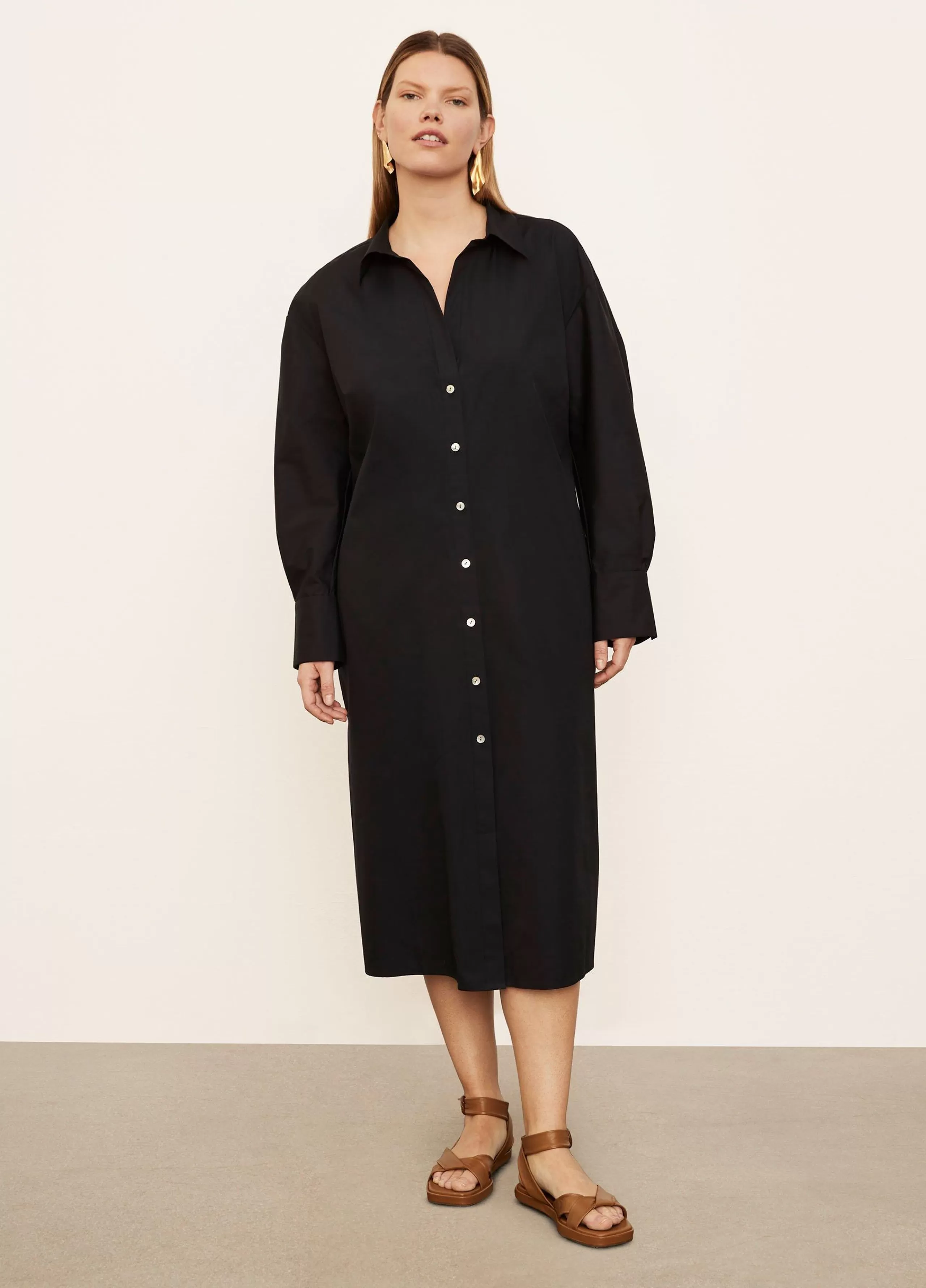 Women Vince Long Sleeve Soft-Fitted Shirt Dress