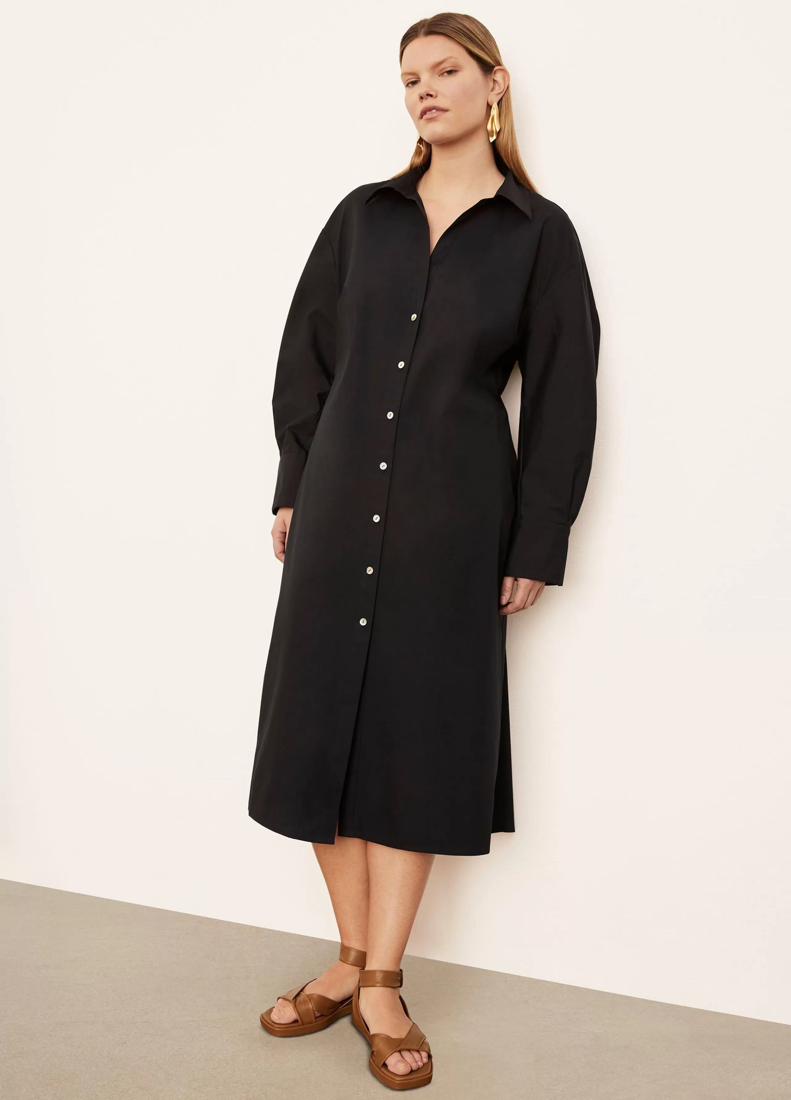 Women Vince Long Sleeve Soft-Fitted Shirt Dress