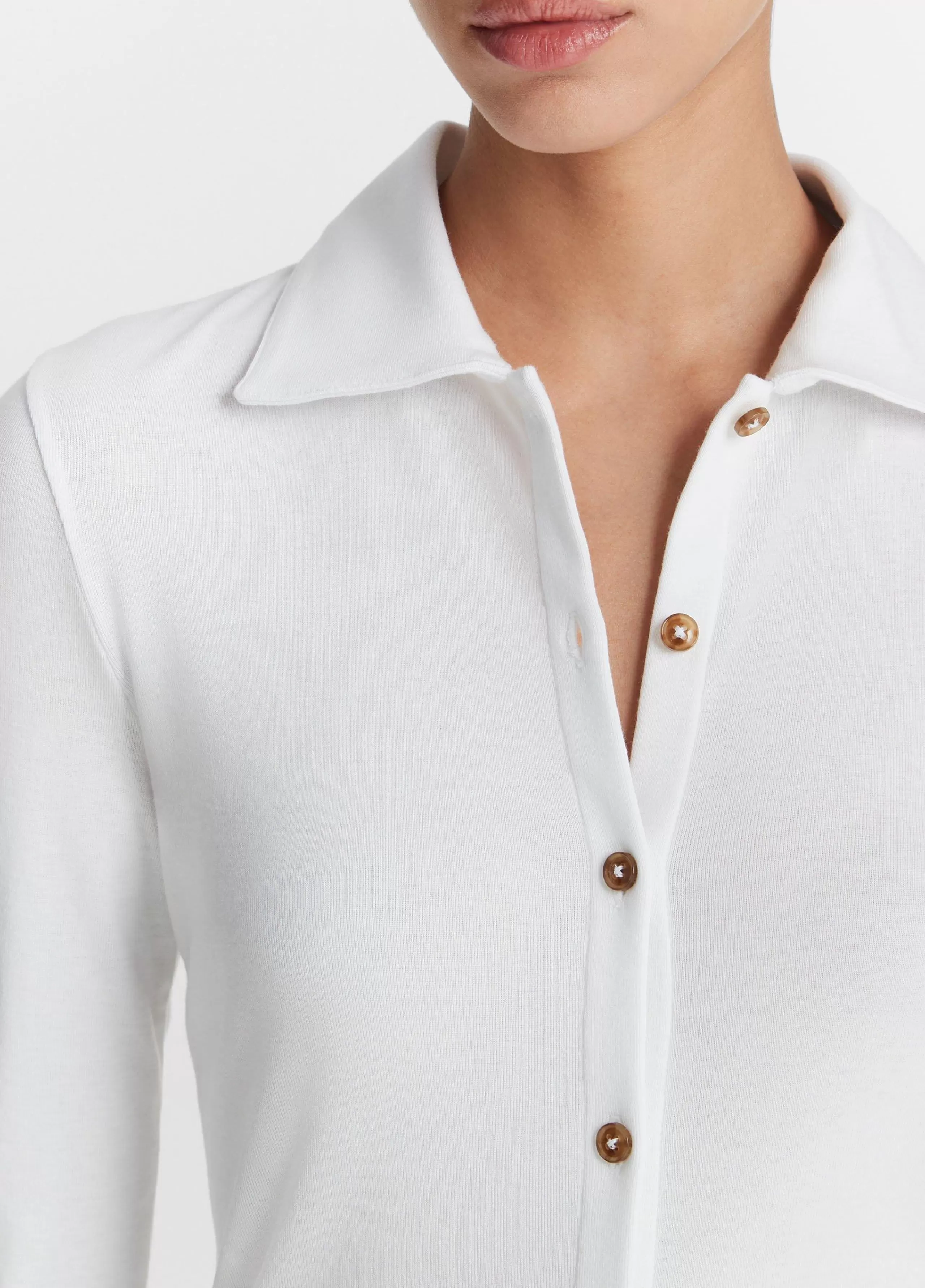 Women Vince Long-Sleeve Collared Button-Up Shirt