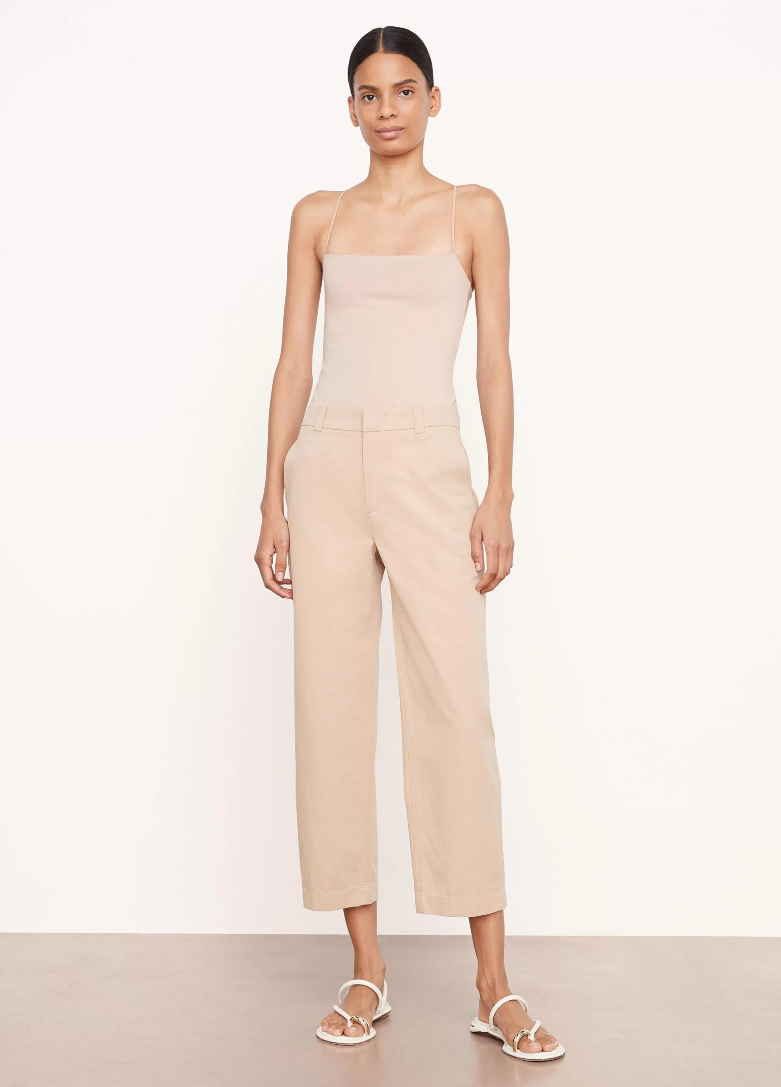 Women Vince Low-Rise Washed Cotton Crop Pant