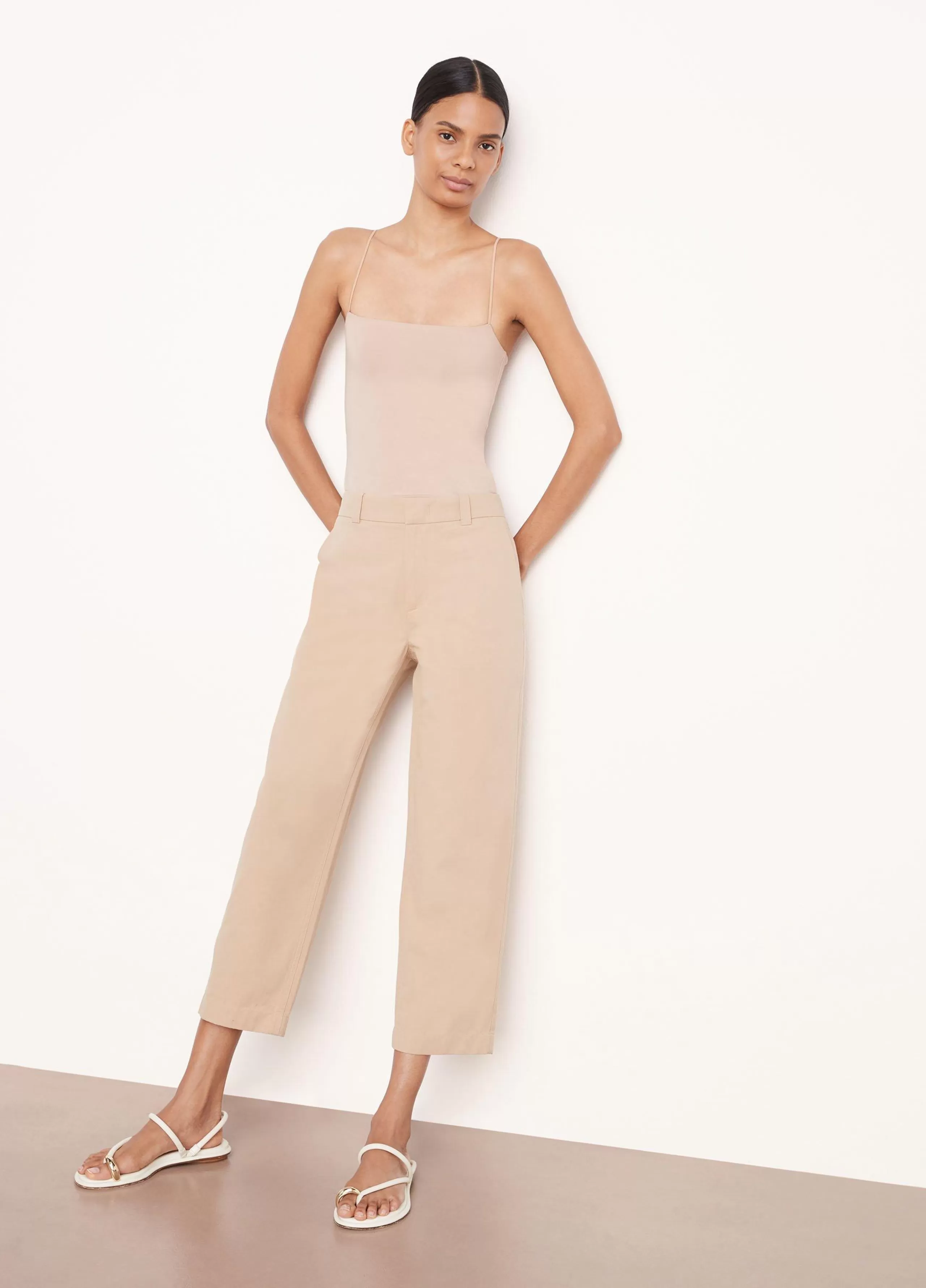 Women Vince Low-Rise Washed Cotton Crop Pant