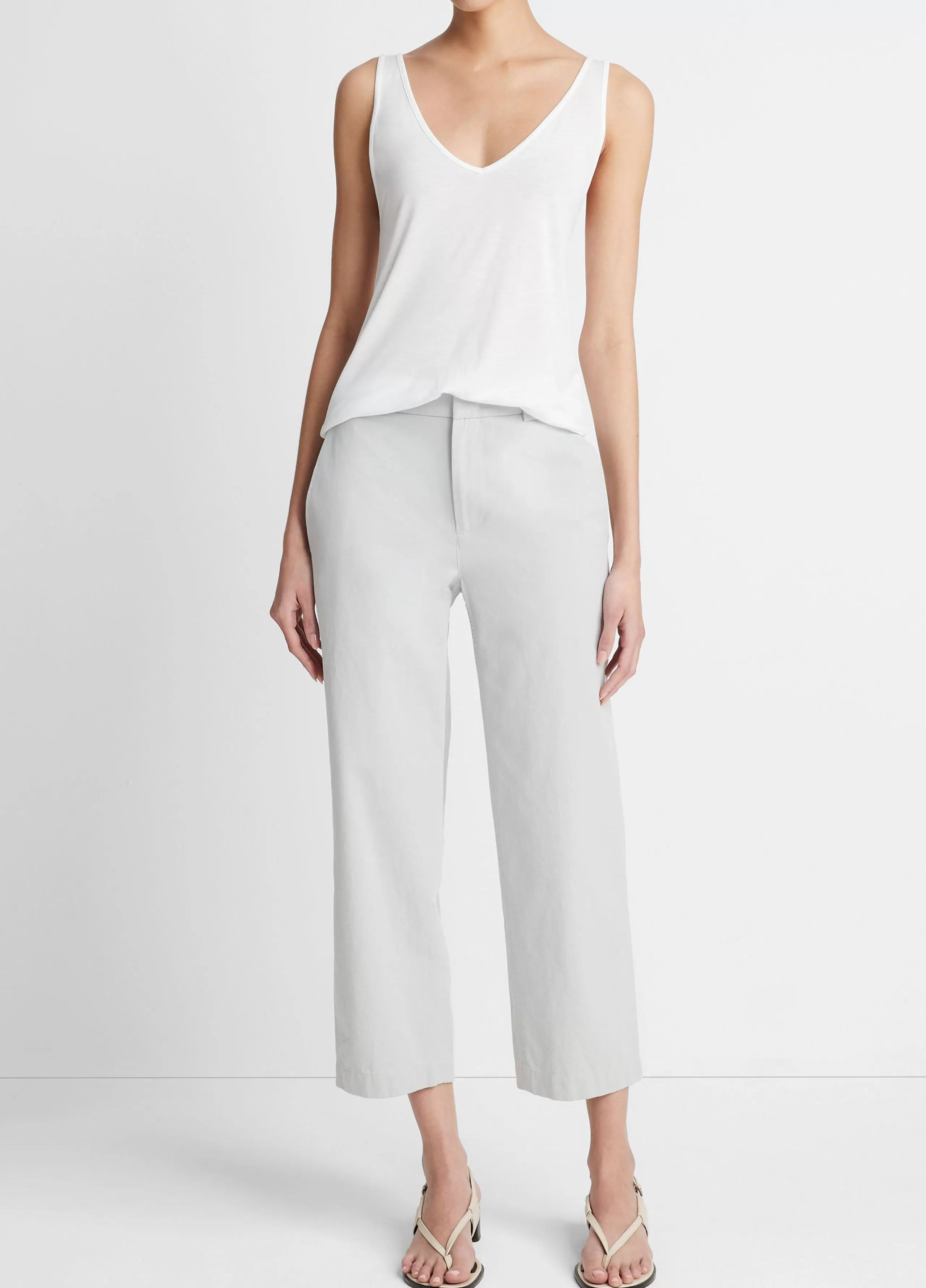 Women Vince Low-Rise Washed Cotton Crop Pant