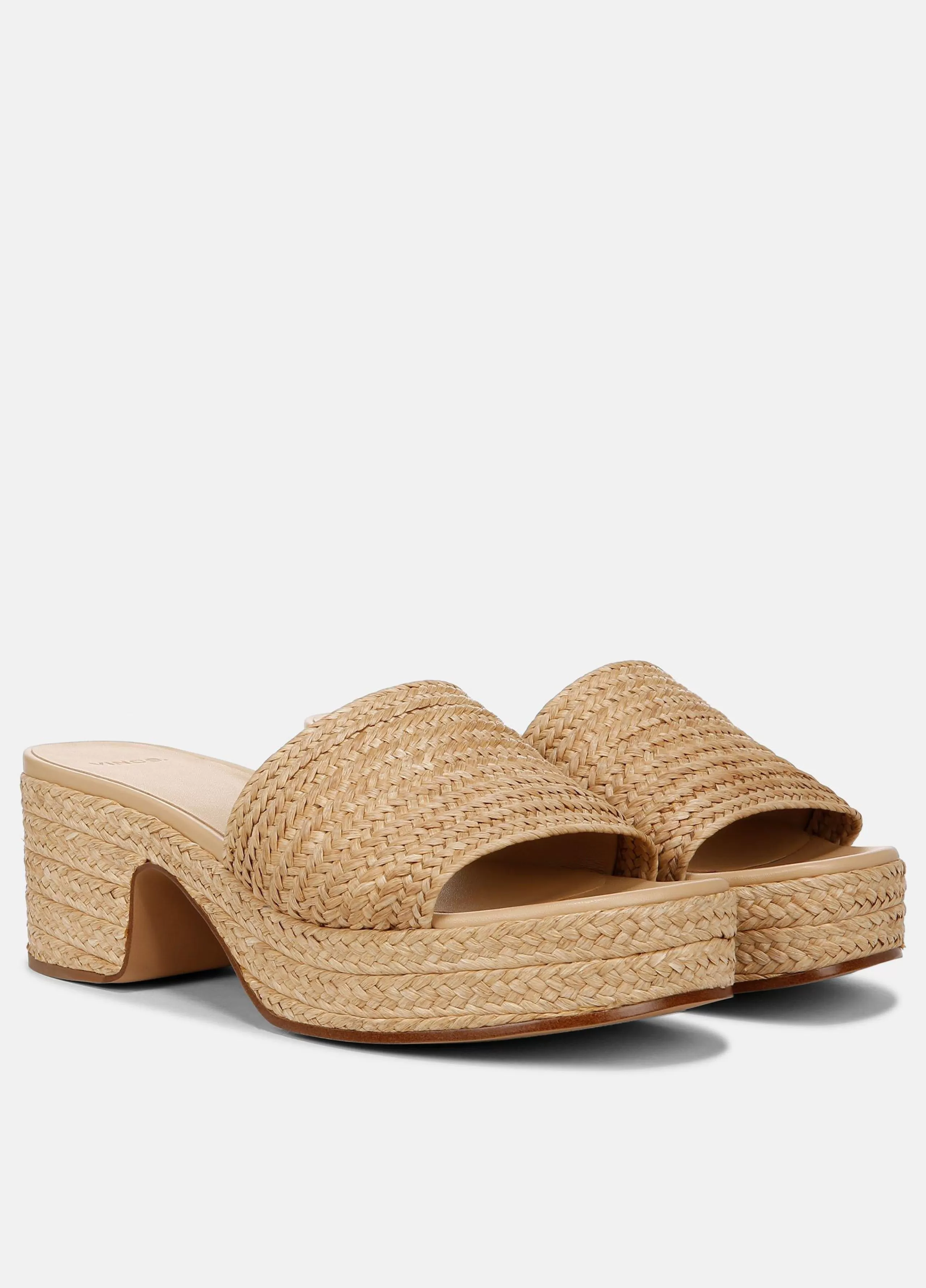 Women Vince Margo Raffia Heeled Espadrille Slide